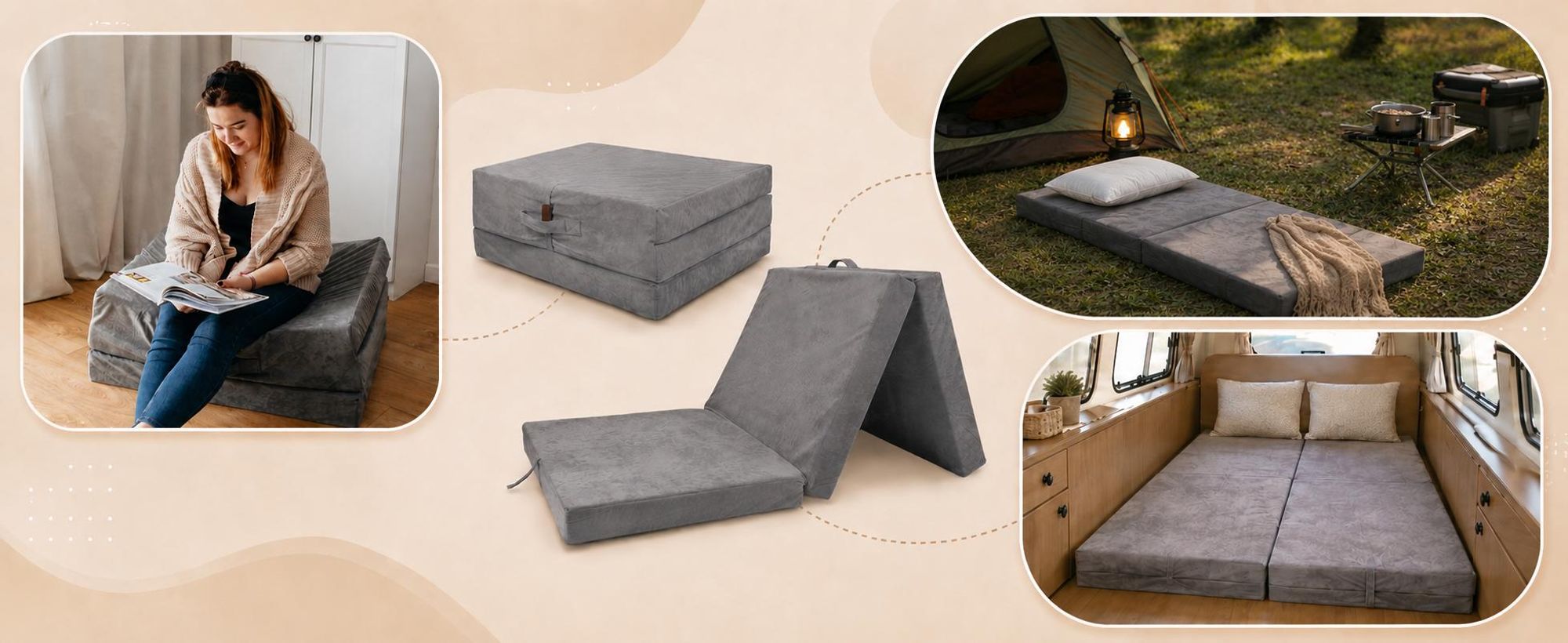Opvouwbaar matras 195x80 cm logeermatras voor camping en camper