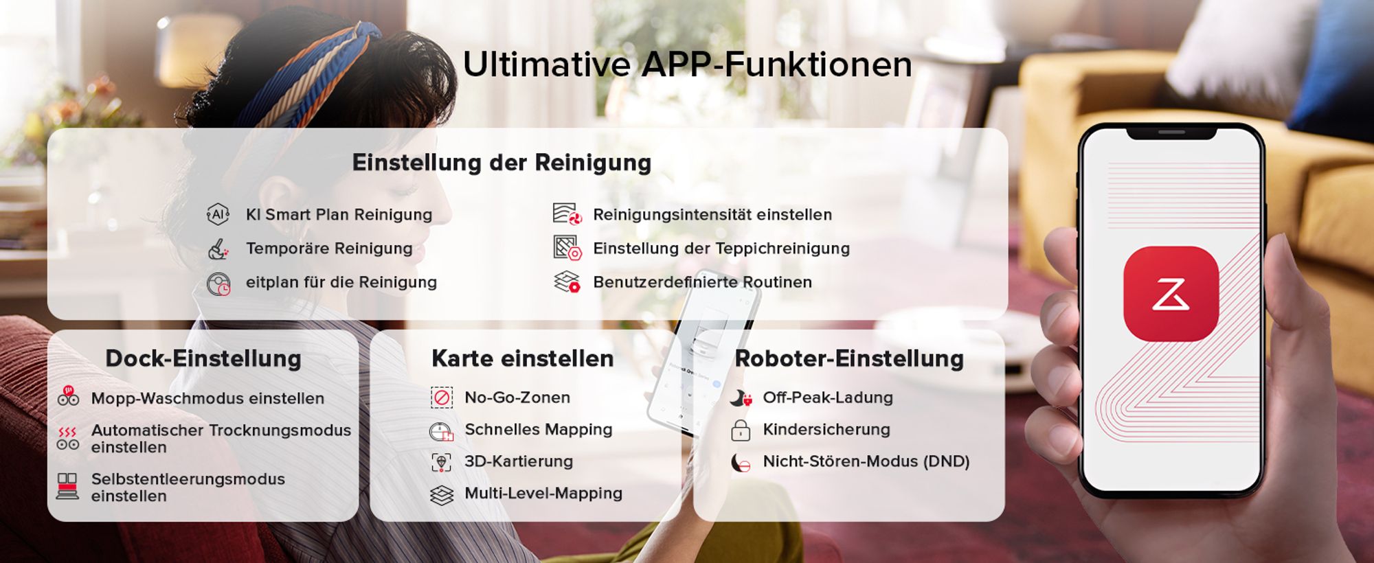 Roborock Qrevo S5V Saugroboter mit Wischfunktion, 12.000Pa, Zero-Tangle System, Warmlufttrocknung, Multifunktions-Dockingstation (Weiß)