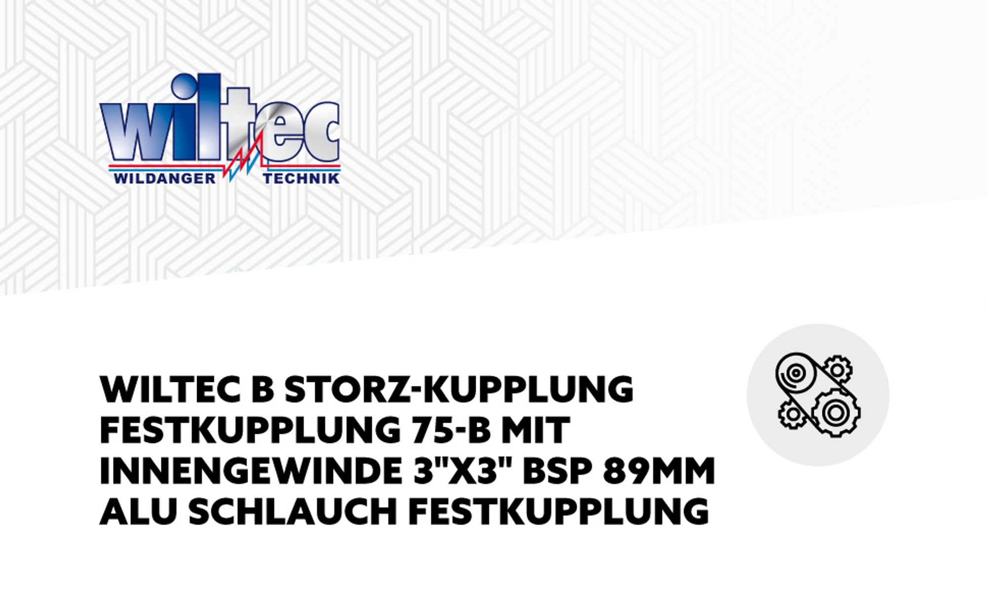 Wiltec Storz Kupplung B 89mm Festkupplung 75-B mit Innengewinde 3"X3" BSP aus Aluminium B Schlauchkupplung