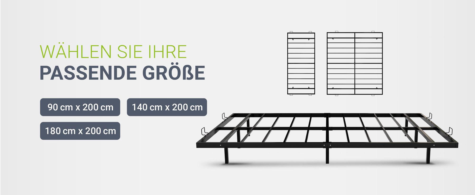 Juskys Metallbett Palamos 140x200 cm mit Lattenrost & LED - Schwebebett - Schwarz