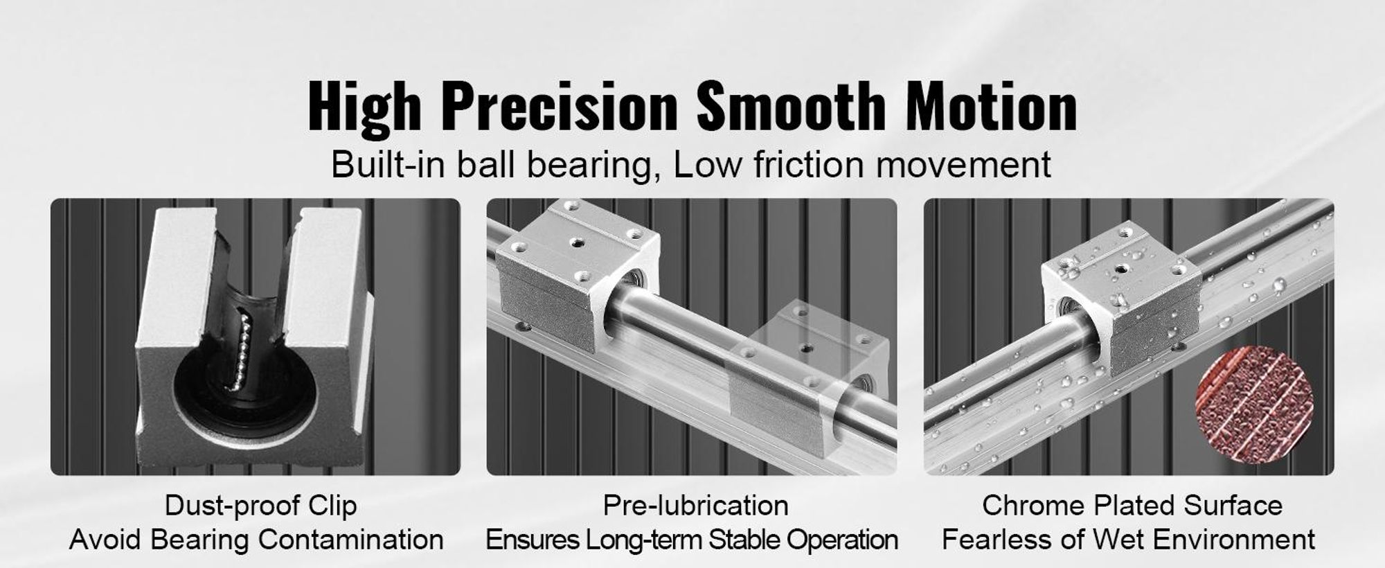VEVOR Linearführung 2PCS 500mm SBR16 Linearführungsschiene 4PCS SBR16UU Lagerblock CNC-Kit Linearführungen und Lagerkit CNC-Schienen Linearführungssatz für CNC-Maschinen automatisierte Maschinen und Geräte, 1500 mm