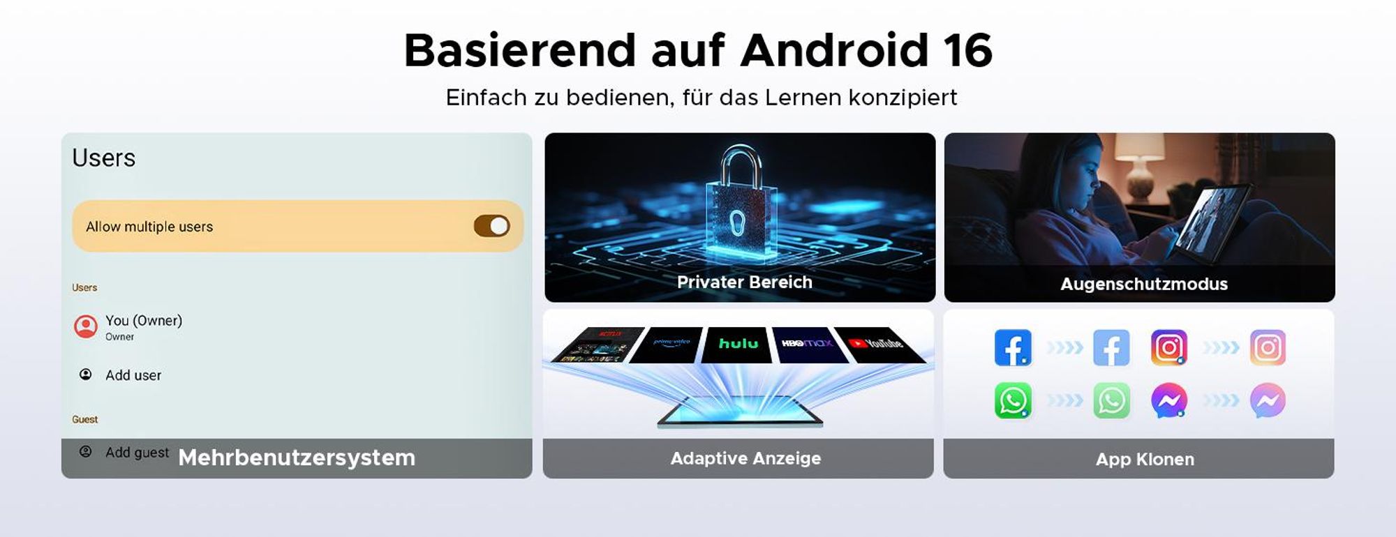 AP11 Tablet Android 16, 48GB RAM+128GB ROM/2TB, 11 Zoll 90Hz HD IPS, T7250 Octa-Core, 8800mAh, Gemini AI, Widevine L1-Tastatur, Stift, Maus und Hülle