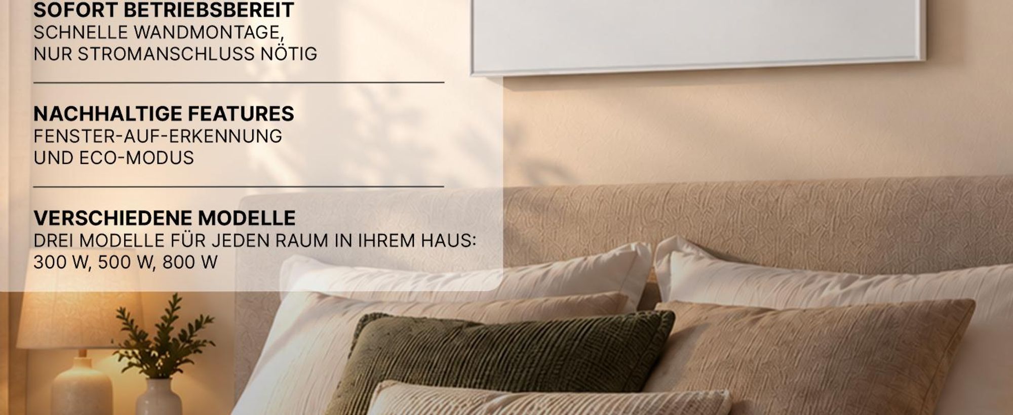 Heidenfeld Infrarotheizung HF-HP140 | Bis 15 m² - Heizkörper - Heizpaneel - Infrarot - App Steuerung - Touch Bedienfeld - Kindersicherung (500 Watt)