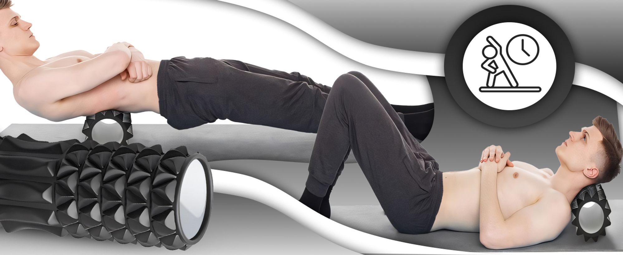 33cm Faszienrolle zur Selbstmassage – Mittelharte Massageroller Schaumlrolle, Fitnessrolle, Pilatesrolle, EVA-Schaum, Rückenmassage, Pilates Retoo