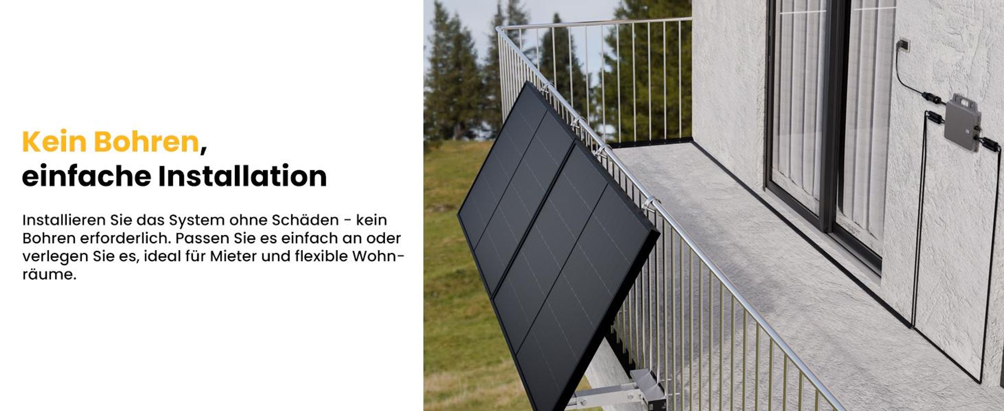 Powerness Balkonkraftwerk, 2x 500W PV Panel Bifazial Glas-Glas Solarmodulen und TSUN 800W Mikrowechselrichter & 4x Kabel für Balkonkraftwerk