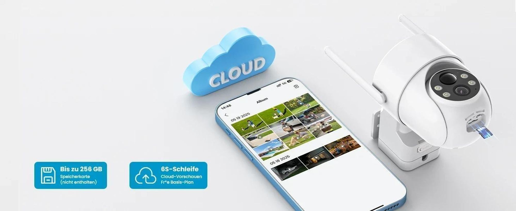 ieGeek 2K bewakingscamera voor buiten, met batterij, WLAN, zonnepaneel, PIR-bewegingssensor, 360° PTZ, IP-camera, nachtzicht en tweewegs audio