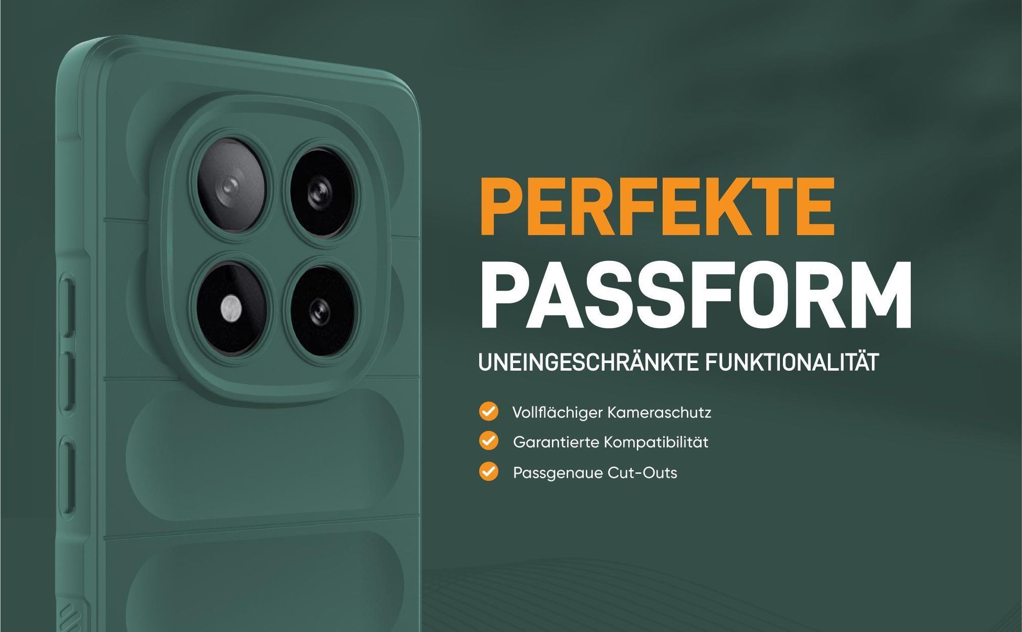 Grünes robustes Smartphone Cover für Xiaomi Redmi Note 14 Pro 5G mit perfekter Passform