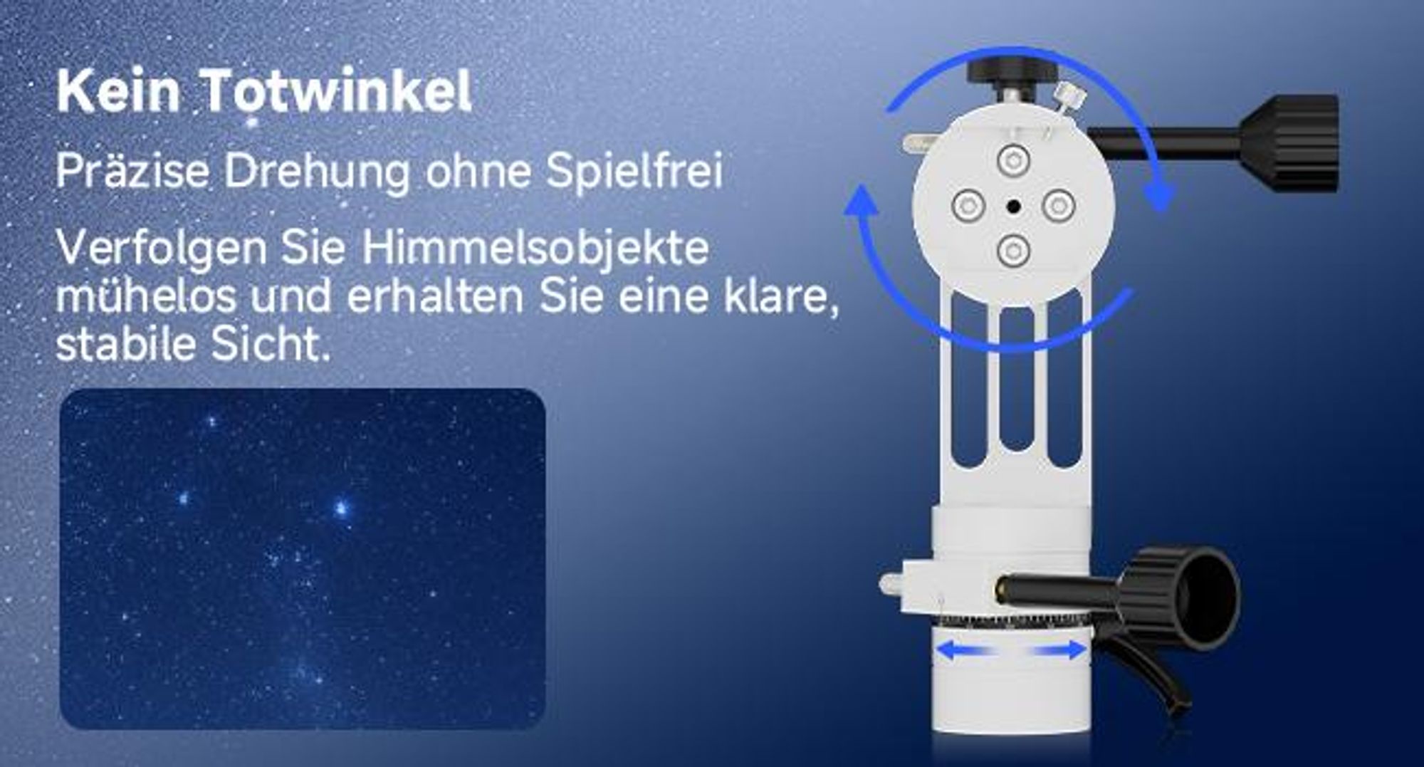 Svbony SV225 Mini-Alt-Azimut-Teleskophalterung, 5 kg maximale Tragfähigkeit, Aluminium-Alt-Az-Halterung, Teleskop-Zubehör mit verstellbarem Winkel