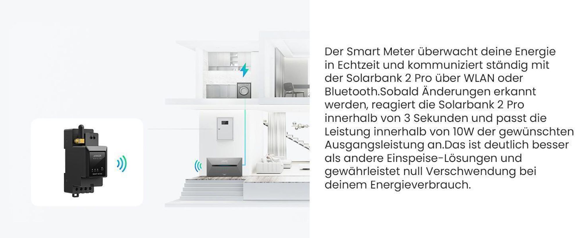 Powerness® Balkonkraftwerk mit Anker SOLIX E1600 Pro & 1000W Bifazial Solarmodule mit Smart Meter & 2 Set Balkon Haken Halterung Silber (0% MwSt)
