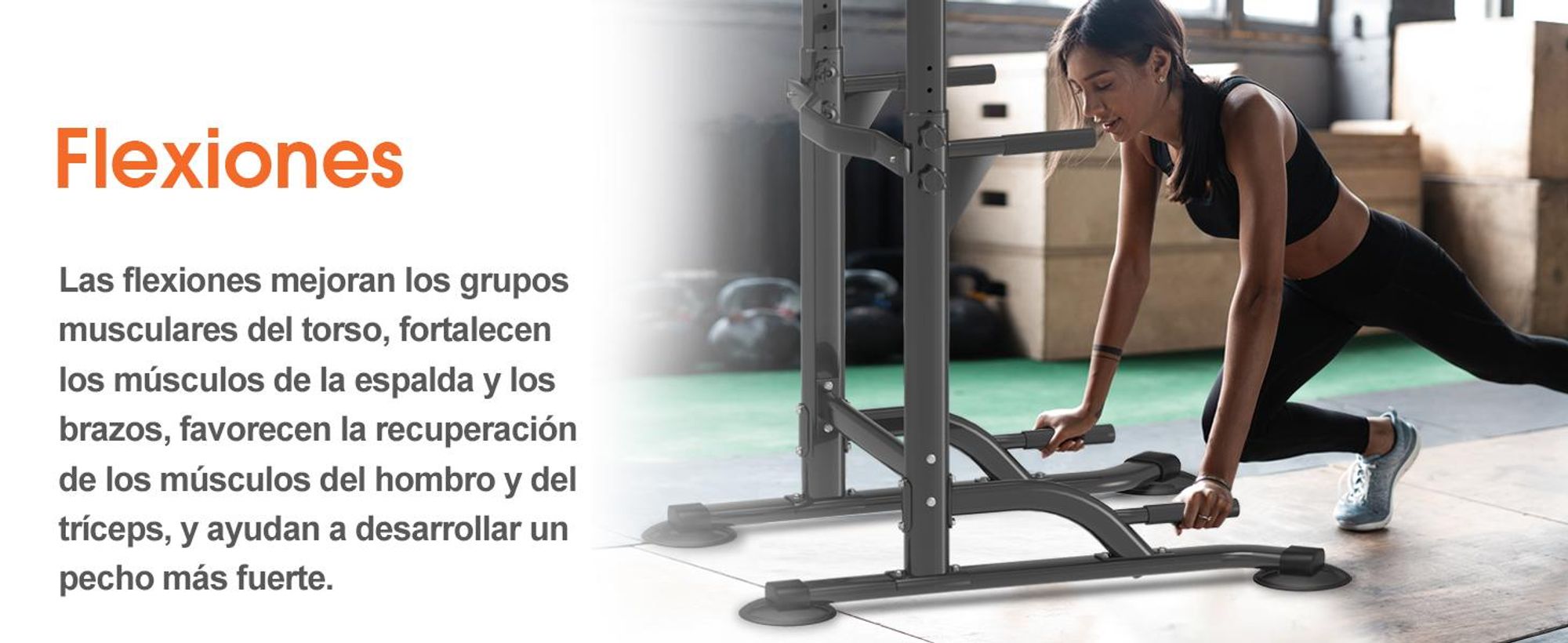 DH FitLife Power Tower Multifunción 150 kg, Estación de Dominadas y Fondos Independiente, Barras Paralelas para Entrenamiento en Casa