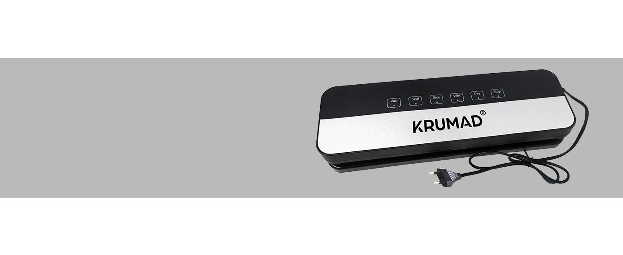 KRUMAD Vakuumiergerät 130W - Automatischer Vakuumierer mit 65 kPa, 30 cm Schweißnaht & 5 Modi - Für Lebensmittel, Fleisch, Gemüse & Sous-Vide
