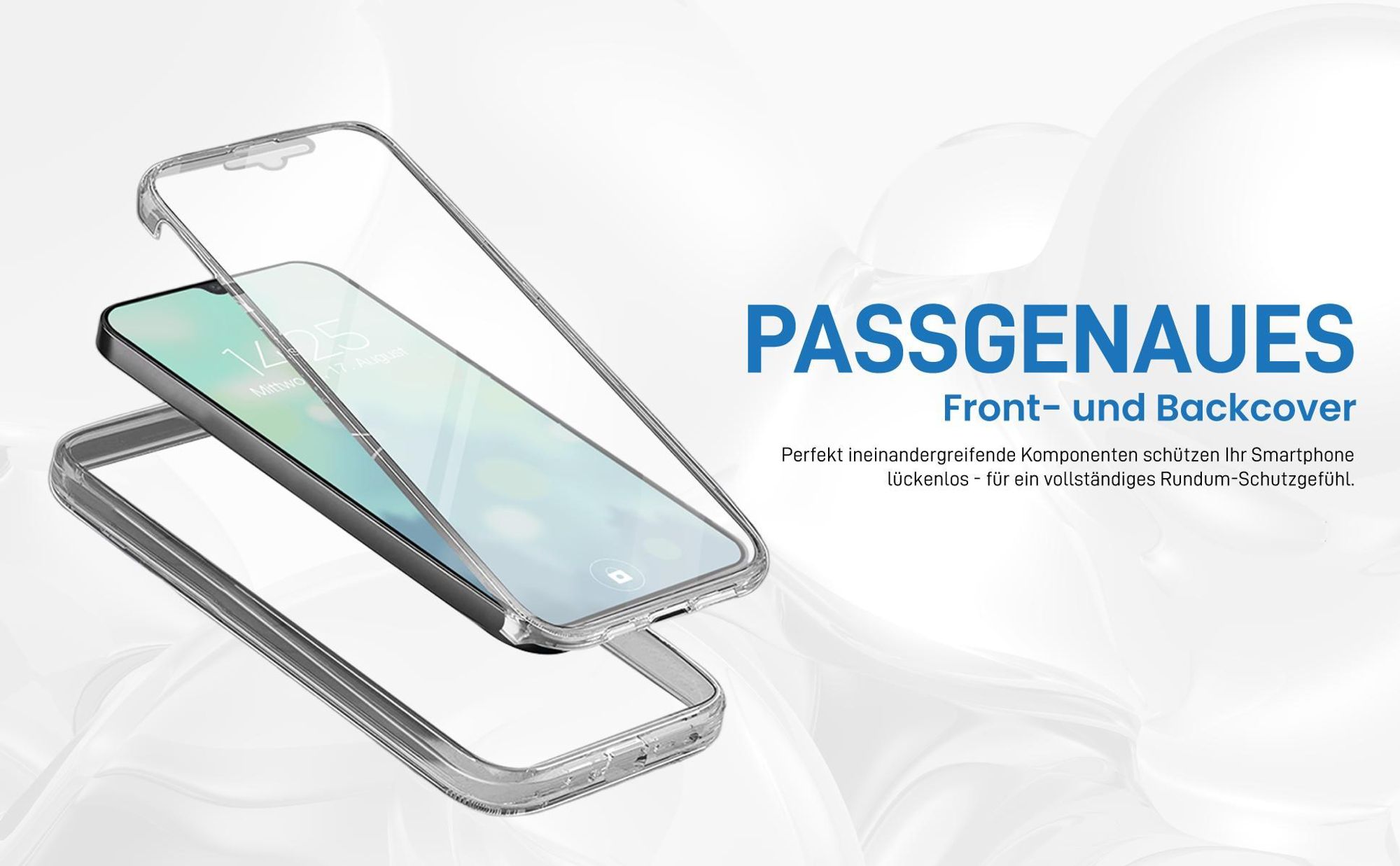 Passgenaues 360 Grad Case für Samsung Galaxy A14 / A14 5G mit Schutz von beiden Seiten