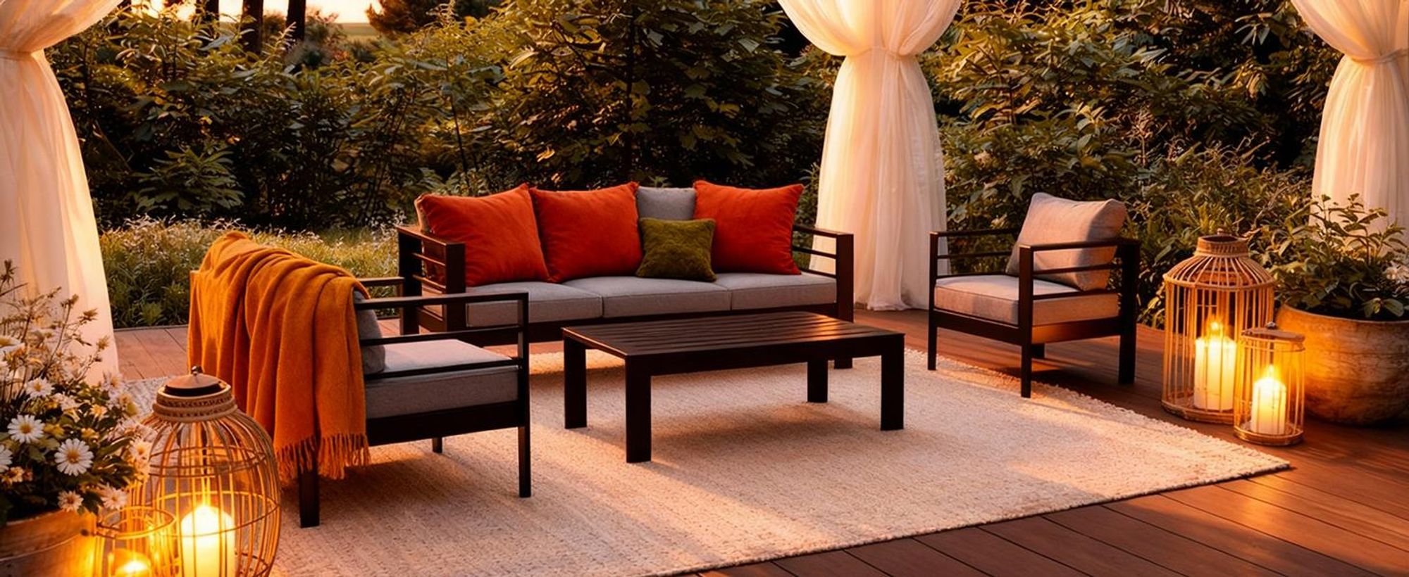MeXo Gartenlounge-Set Gartenmöbel Set Aluminium Wetterfest 6-7 Personen, mit 12cm Deluxe Relax-Sitzkissen, pflegeleichte Polywood-Tischplatte