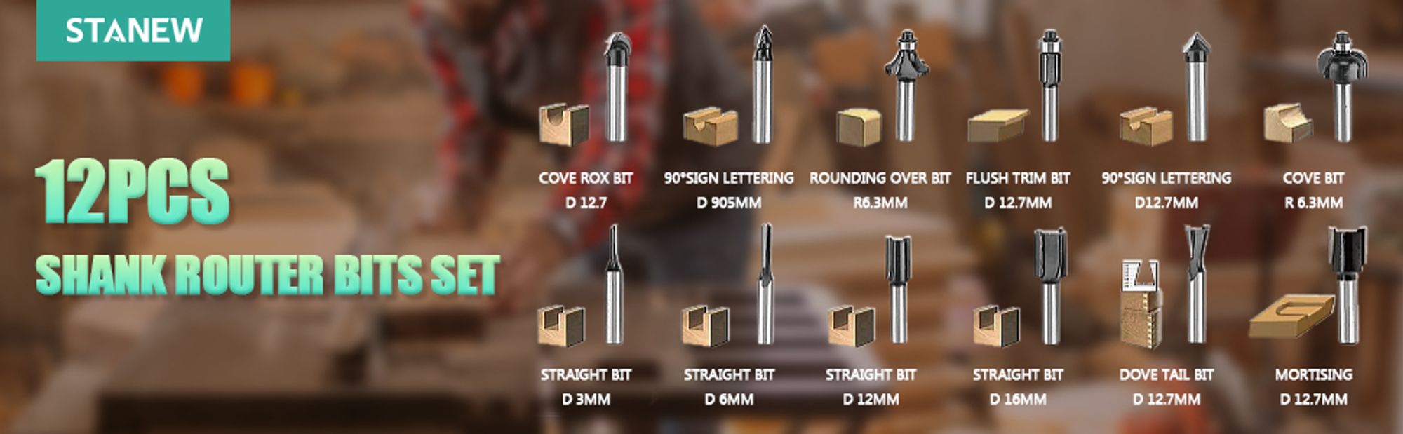 STANEW Oberfräse (1200 W, 6 Geschwindigkeiten 16000-30000 U/min, Ø 6 und 8 mm), Professional Vertical Fresatrice für Holzbearbeitung, Holzfräsmaschine