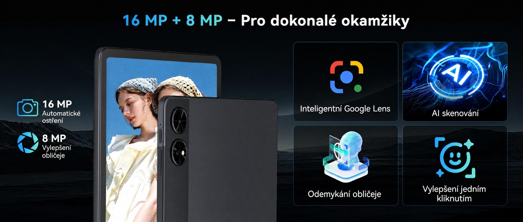 BESTTAB T60, 12,2" Android 16, tablet s procesorem Octa-Core, 48 GB RAM (12 + 36 GB), 256 GB/2 TB úložného prostoru a baterií s kapacitou 10000 mAh. Součástí balení je stylus, pouzdro, myš a klávesnice