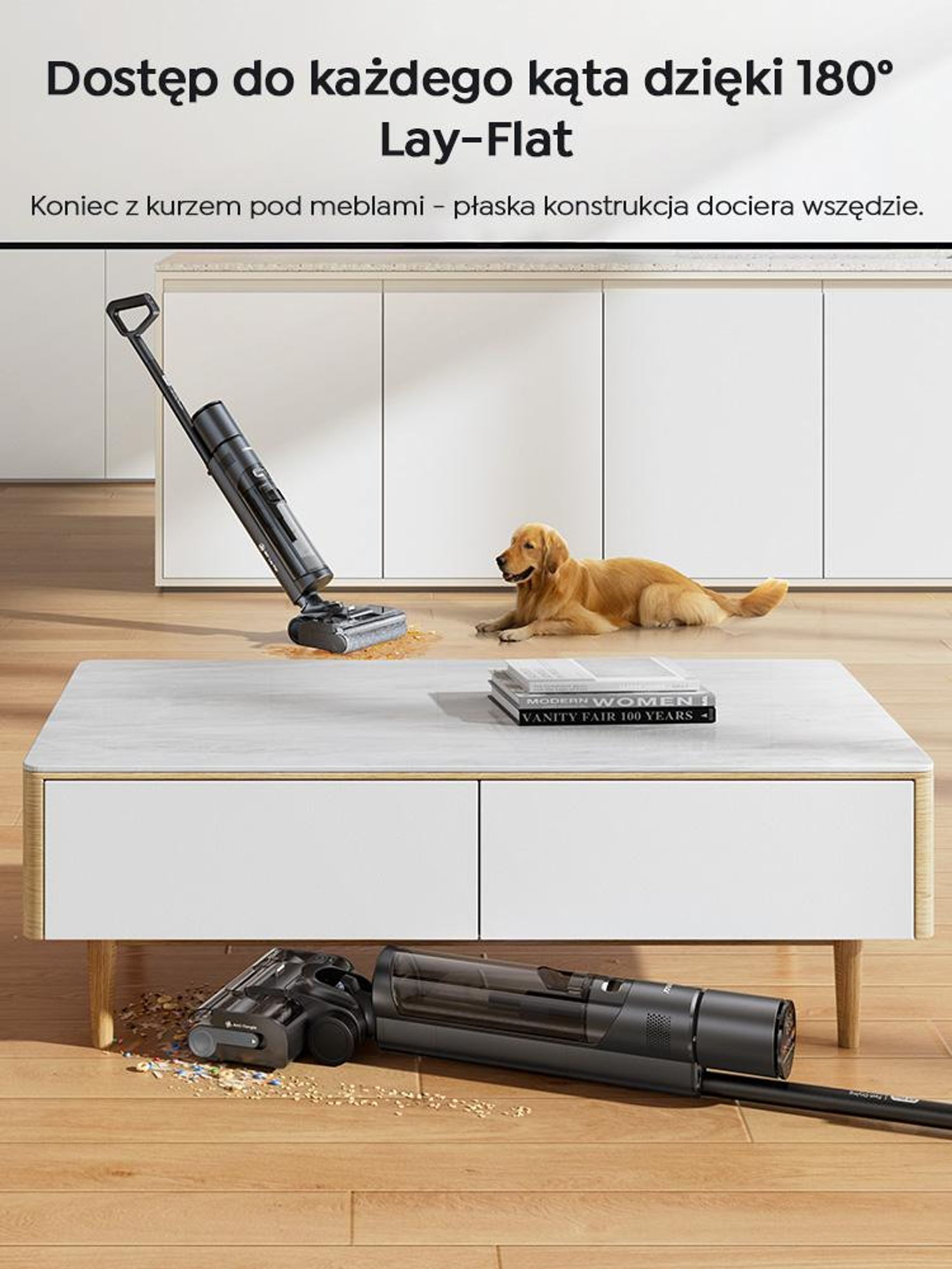 Laresar S7Pro Odkurzacz bezprzewodowy do pracy na mokro i sucho z funkcją mopa, dodatkowy pojemnik na zanieczyszczenia, 5-minutowe samoschnięcie z pra