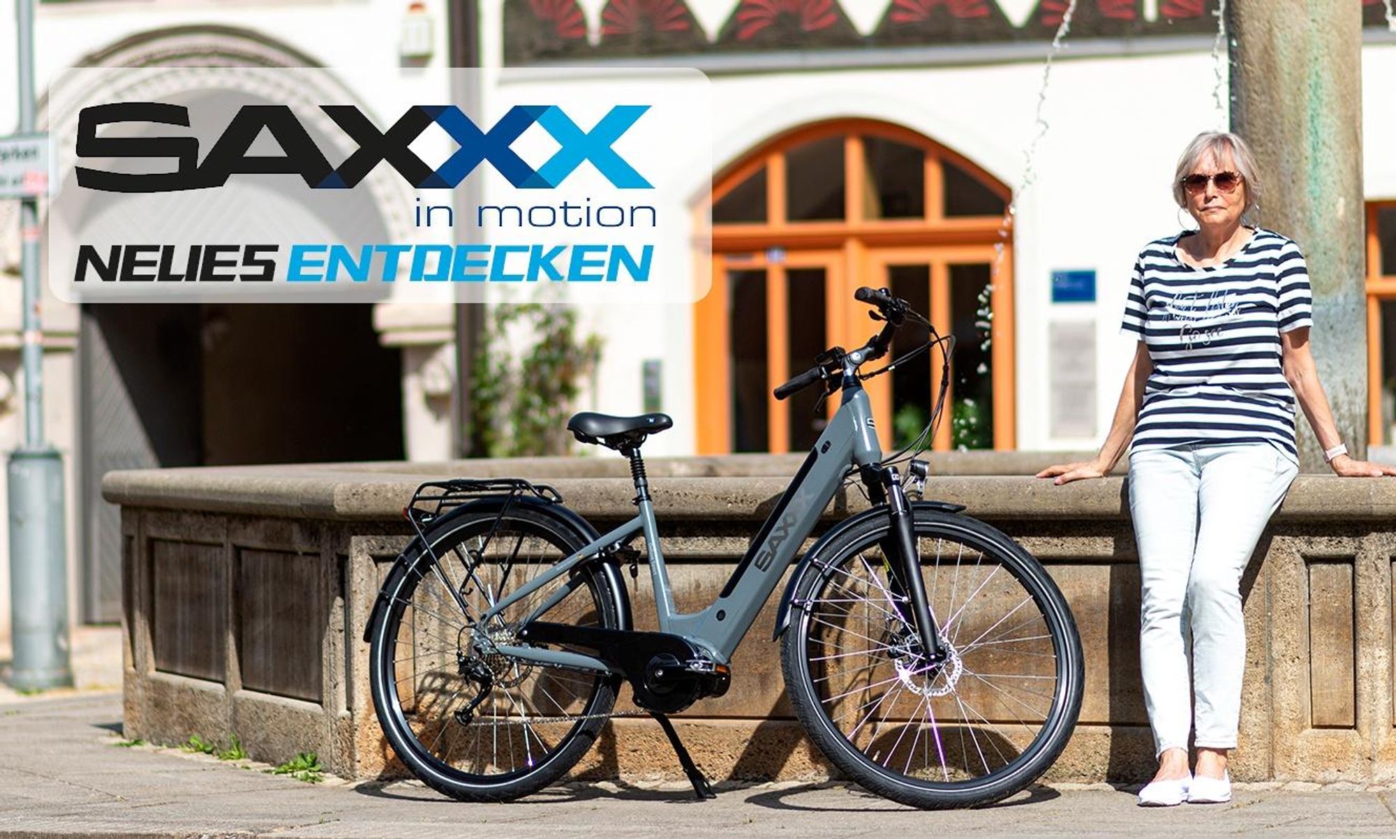 SAXXX E-Bike, DELUXE Sport Wave Tiefeinsteiger Elektrofahrrad, 418Wh integrierter Akku, Mittelmotor 250W, Shimano Alivio 9-Gang, City E-Bike