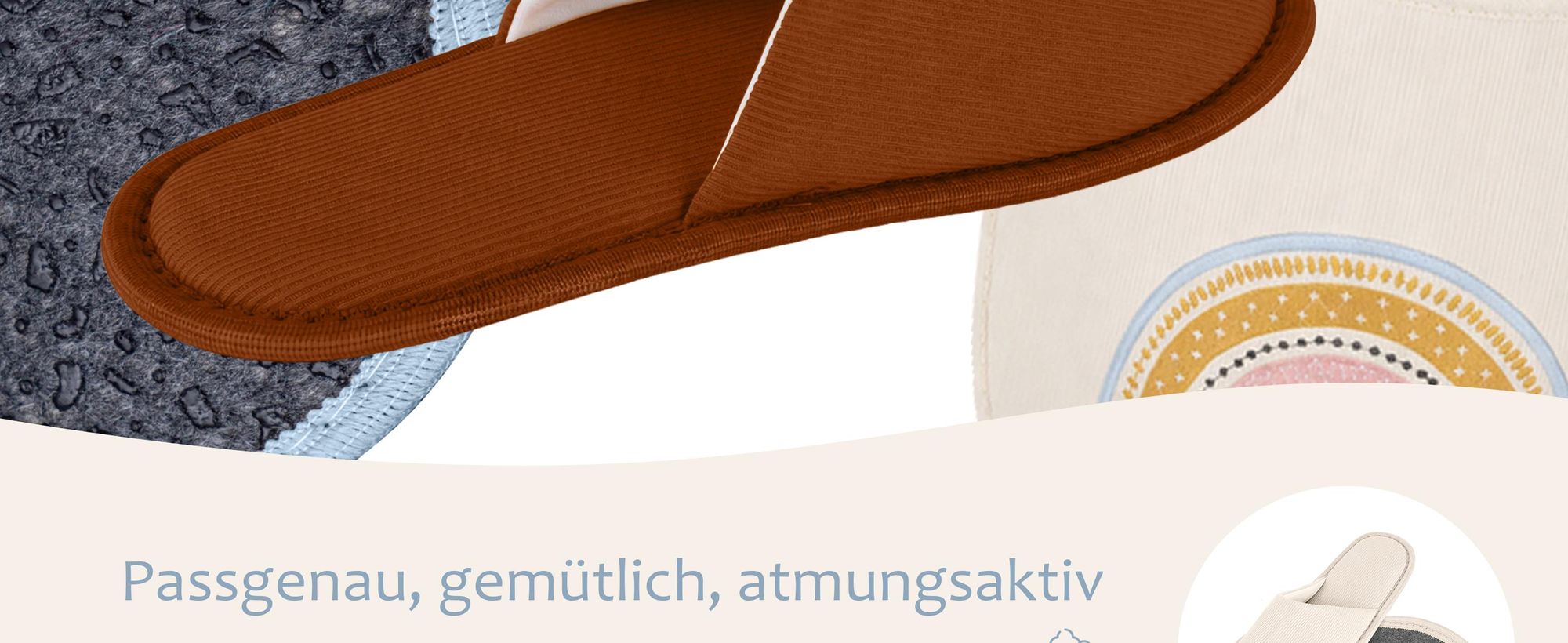 ONVAYA® Premium Gästehausschuhe Set Regenbogen | Waschbare Gästepantoffeln Rutschfest & Komfortabel | 5 Paar stilvolle Hausschuhe für Gäste | Slipper