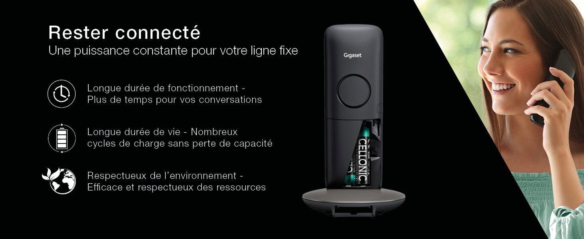 CELLONIC 4x Batterie pour Téléphone sans fil compatible avec Siemens Gigaset A415,C430 - (1000mAh, 1.2V)