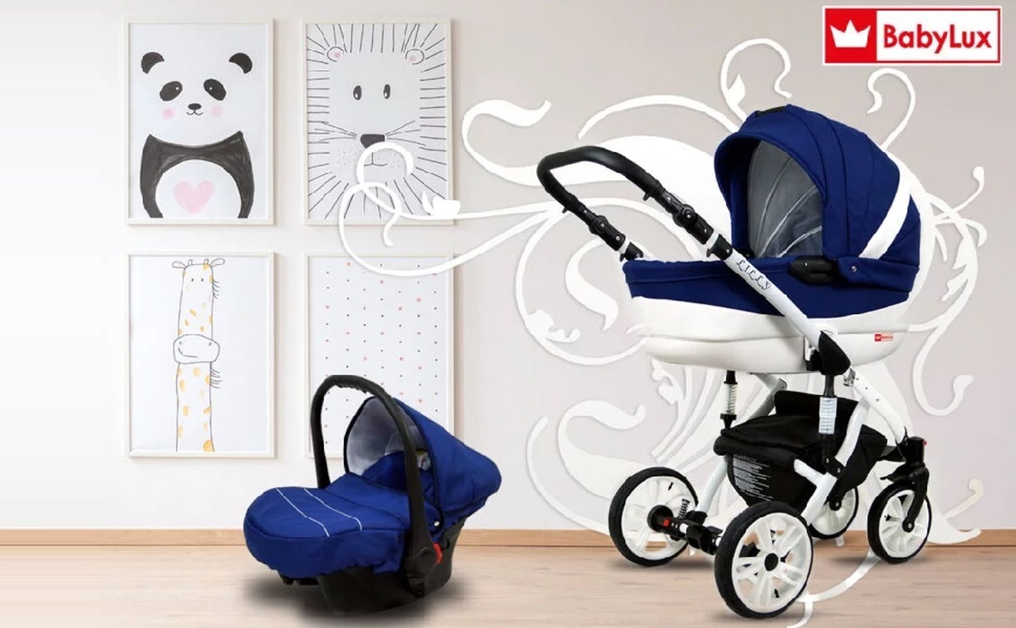 BabyLux® Lilly | 3in1 Kinderwagen Set | Dahlia | Kombikinderwagen | Kinderwagenset | Buggy + Bab