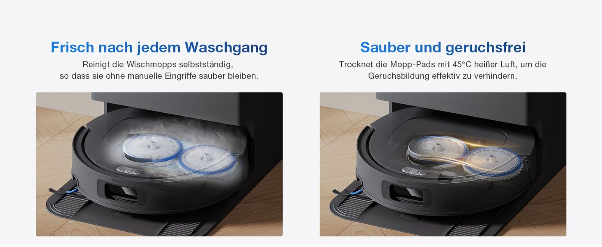 ECOVACS DEEBOT T30e Omni Staubsauger Roboter mit Wischfunktion, 25.000 Pa, ZeroTangle 3.0 Anti-Verheddern, 75°C Moppwäsche, Saugroboter, Schwarz