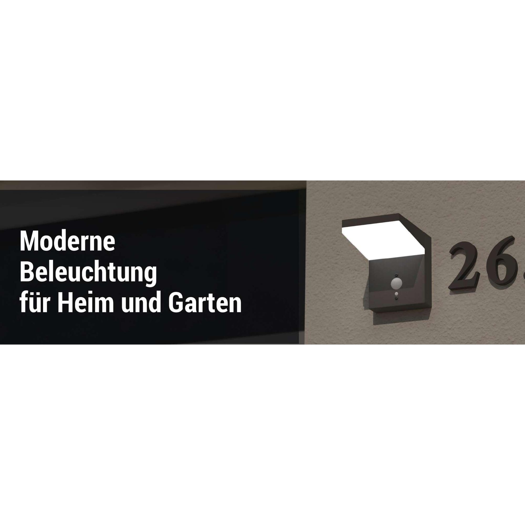 EMOS Solar LED-Wandleuchte VEREA mit Bewegungsmelder für Haus und Garten, wasserdicht, 460lm, Warmweiß, aus Aluminium zur Wandmontage, ZGK044S