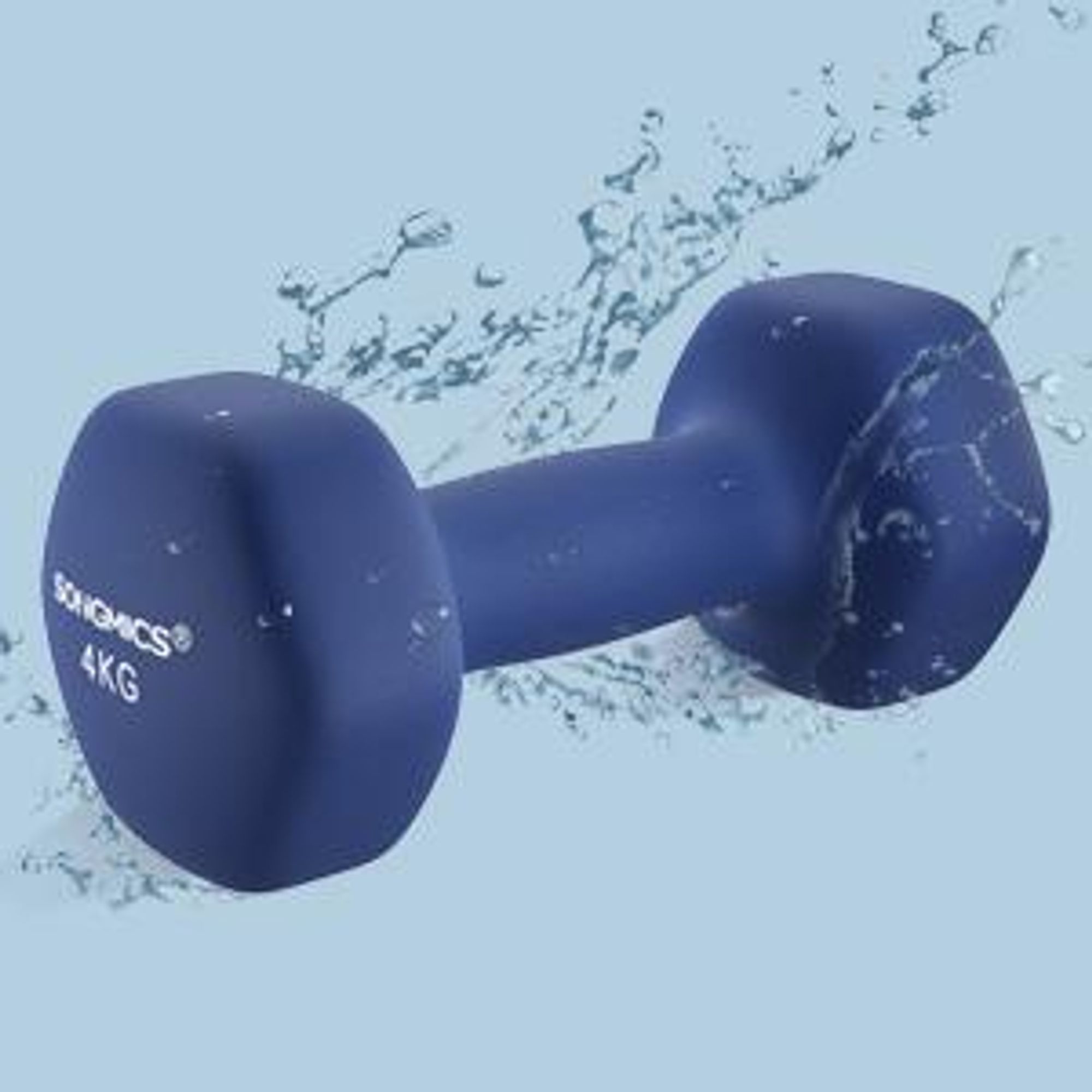 SONGMICS Hanteln, 2er Set, 2 x 4 kg, Hantelset, Kurzhanteln, Hexagon, Neopren-Beschichtung, Krafttraining, Workout, Fitnesstraining, für Zuhause