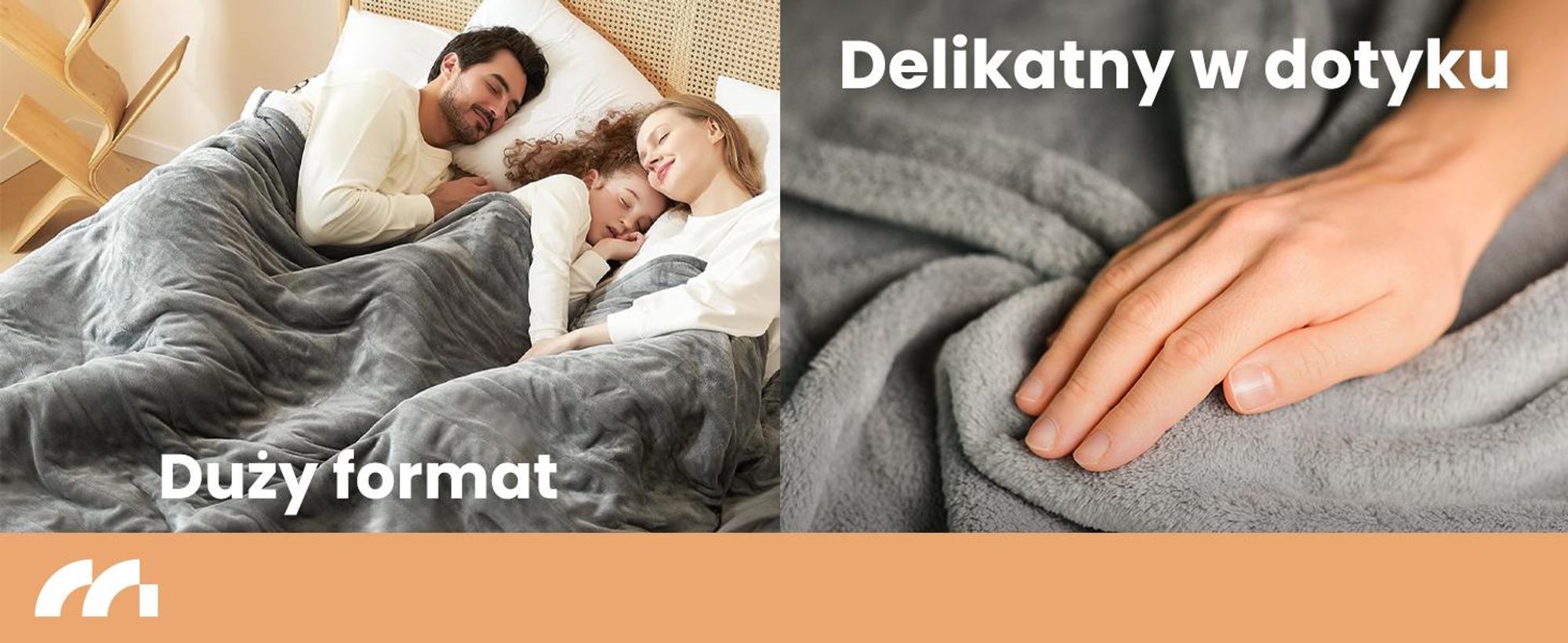 Duży Koc Elektryczny Mata Grzewcza Miękki Regulacja Timer Pilot CozyHeat160W Grey 180x160cm