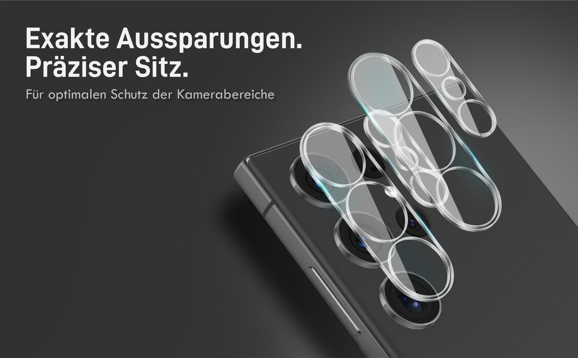 Viererpack Kamera und Displaygläser - Resistent gegen Fingerabdrücke