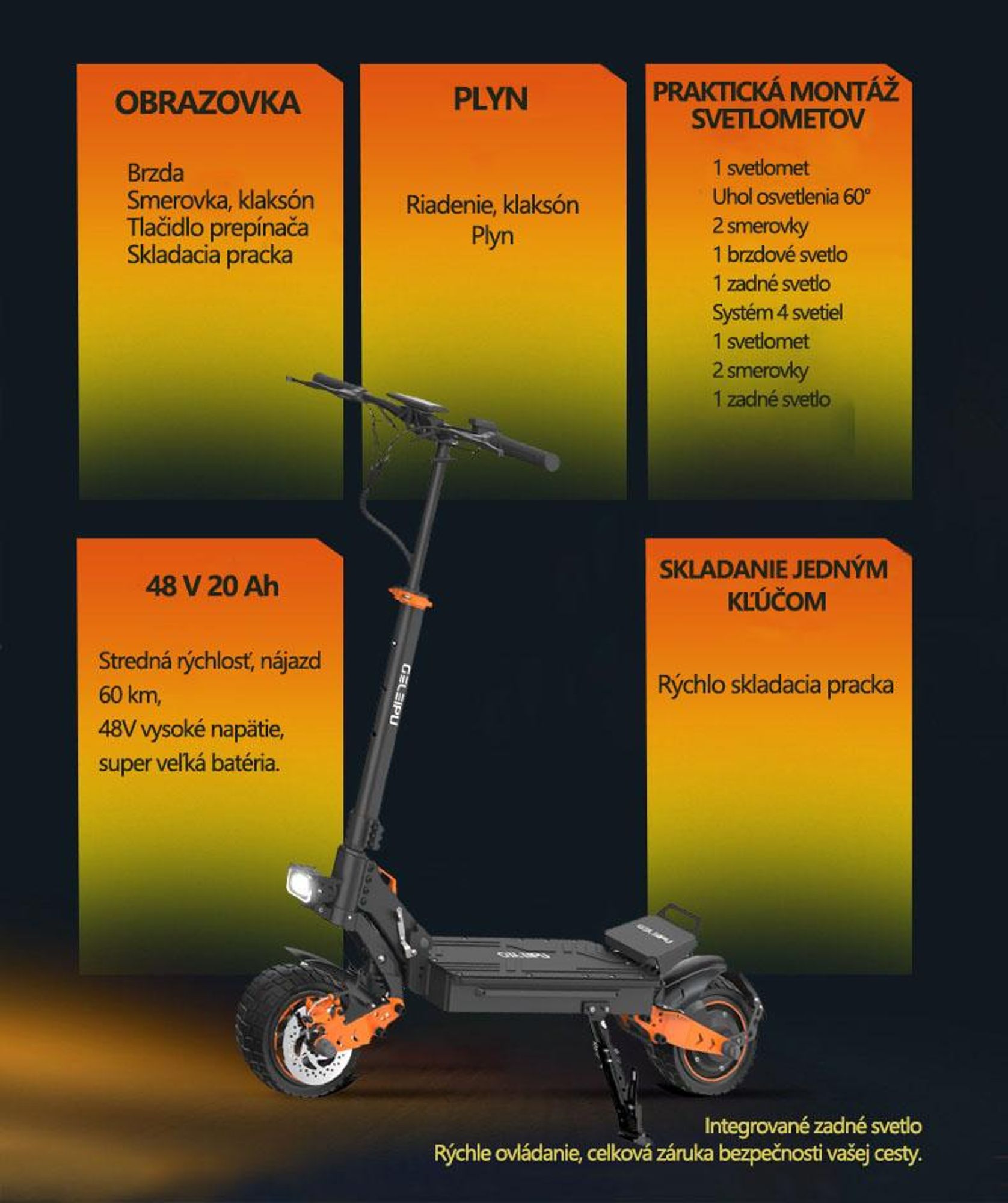 Elektrický skúter GELEIPU Z1 – batéria 48 V 20 Ah, pneumatiky 10", kotúčové brzdy – čierny