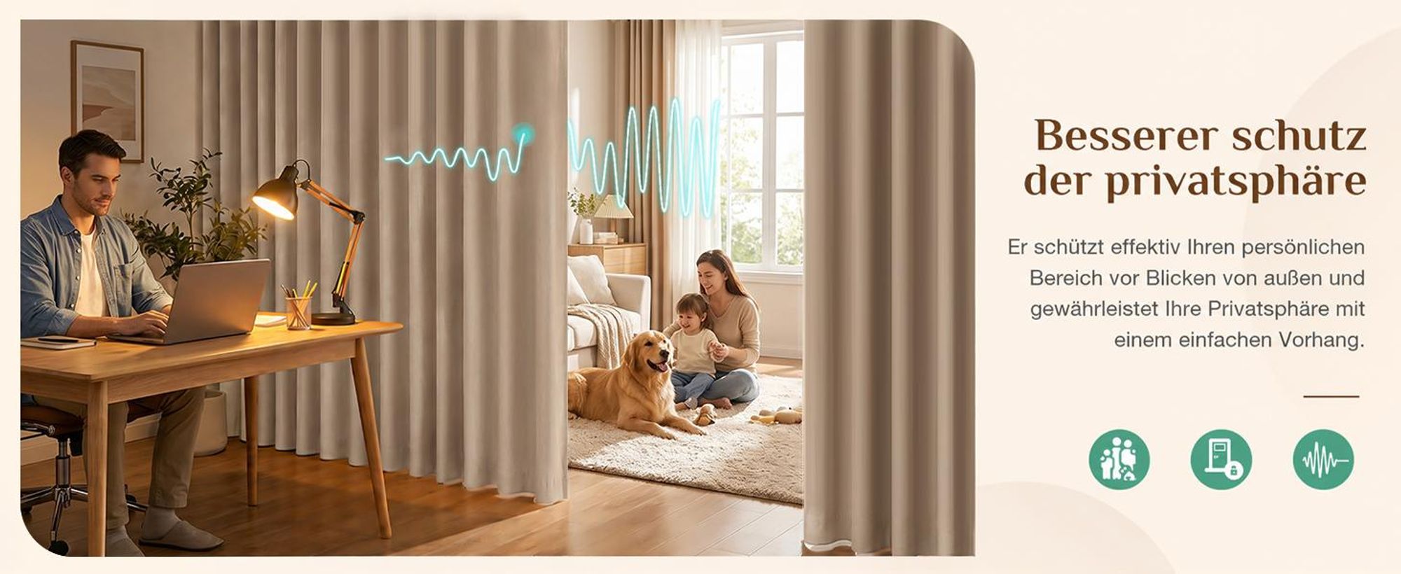 Extra Breite Vorhang Blickdicht Raumteiler mit Schiene Gardinen Vorhänge Türvorhang für Wohnzimmer Schlafzimmer, B254xH213cm, Khaki