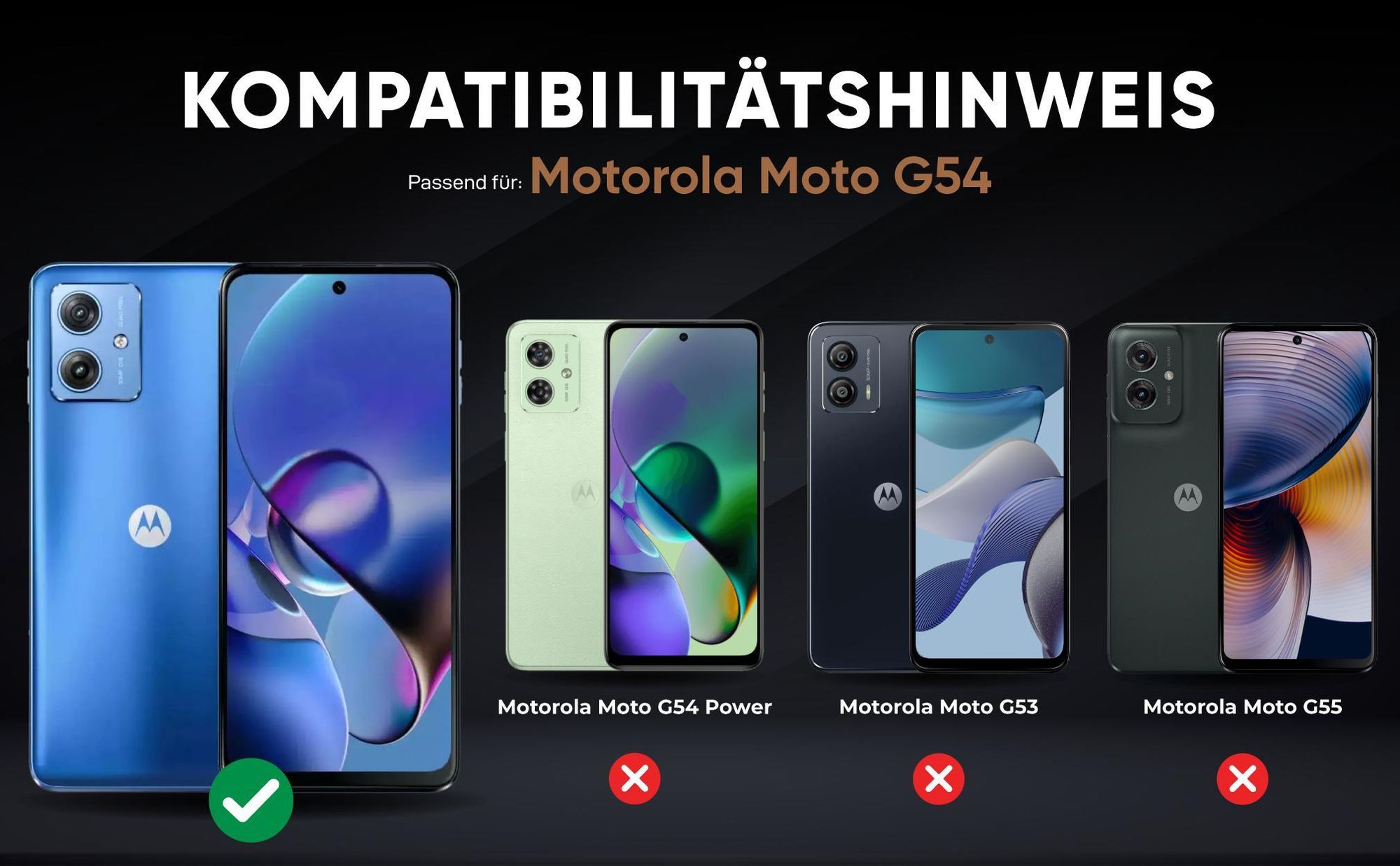Kompatibilitätshinweise Hülle für Motorola Moto G54