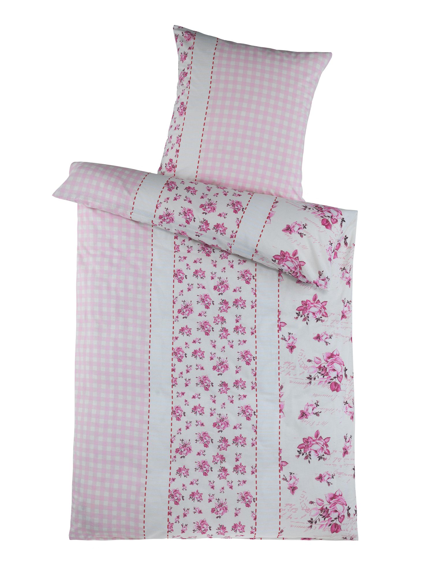 Bettwäsche Winter Biber Feinbiber Baumwolle 2x 135x200 + 2x 80x80 cm Doppelpack Design: Geblümt