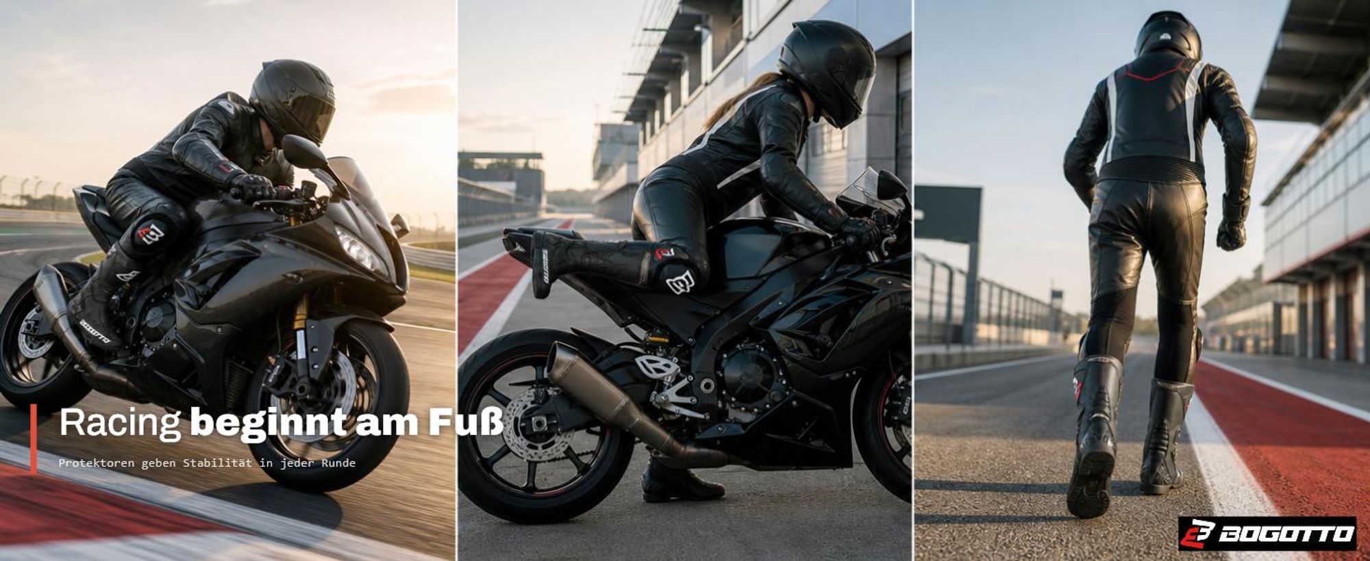 Bogotto Losail Motorradstiefel, schwarz, 43