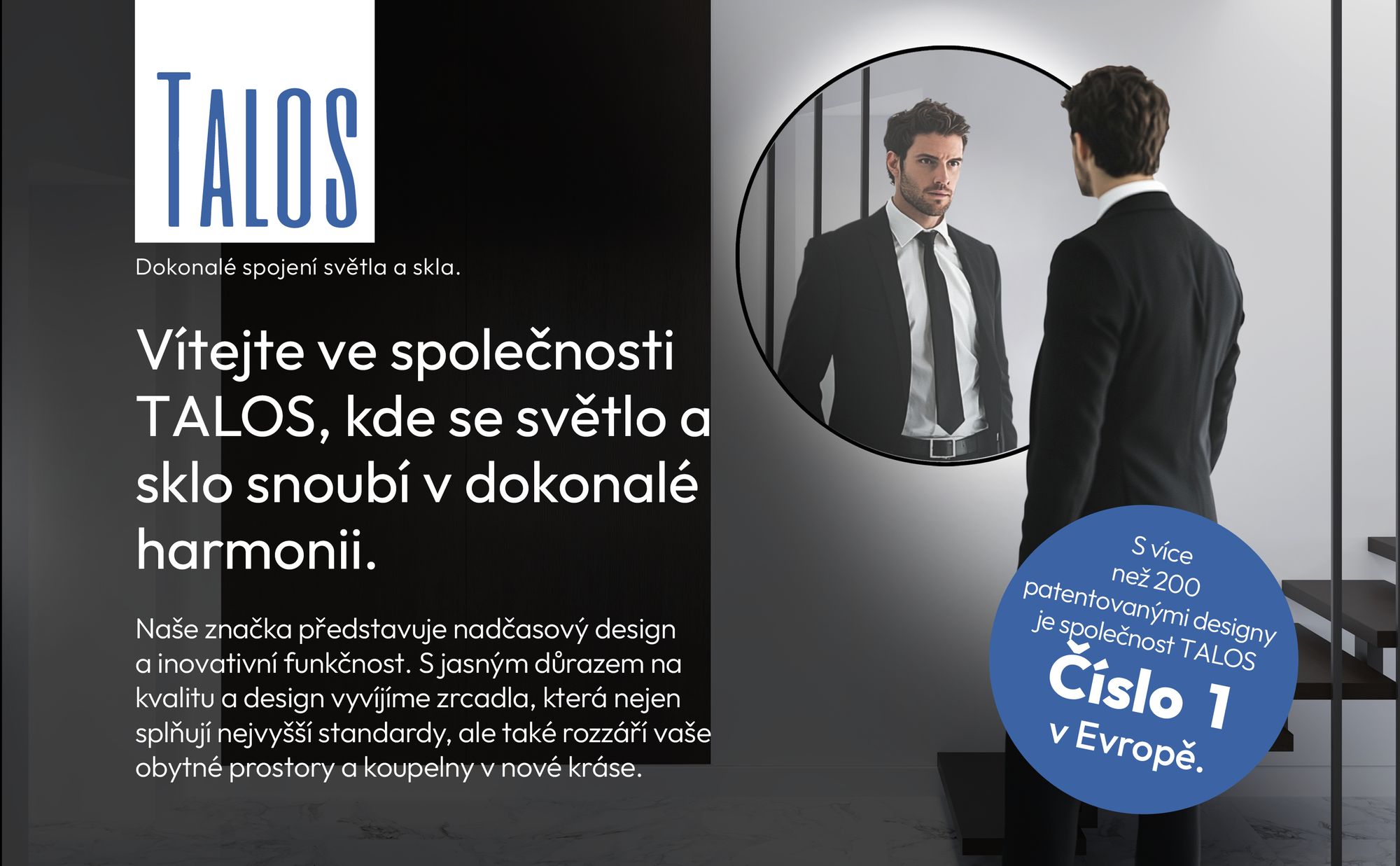 Koupelnové zrcadlo kulaté TALOS black oros Ø 100 cm - kulaté nástěnné zrcadlo v matné černé barvě - koupelnové zrcadlo kulaté s vysoce kvalitním hliníkovým rámem - nepřímé LED světlo