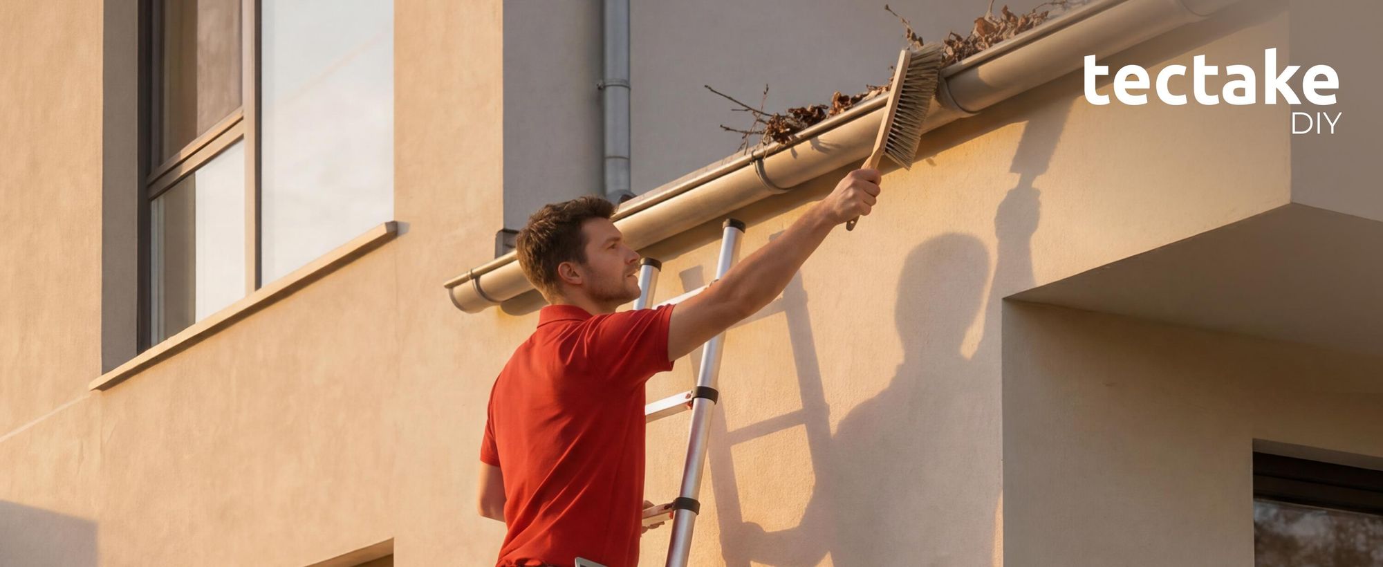 tectake® Aluminium Teleskopleiter 3,85 m, 13 Sprossen zuverlässige Arretierung und Soft Close