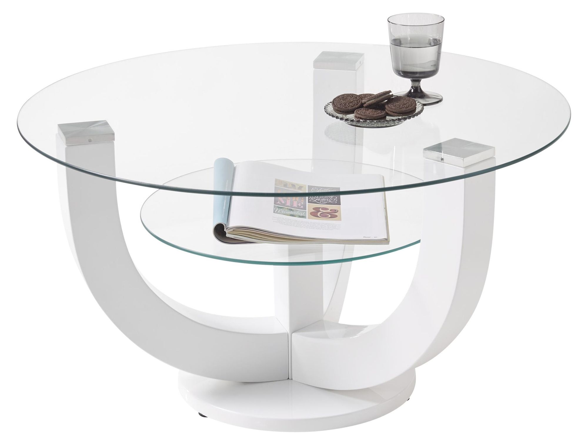 möbelando Couchtisch – moderner Tisch mit Glasplatte
