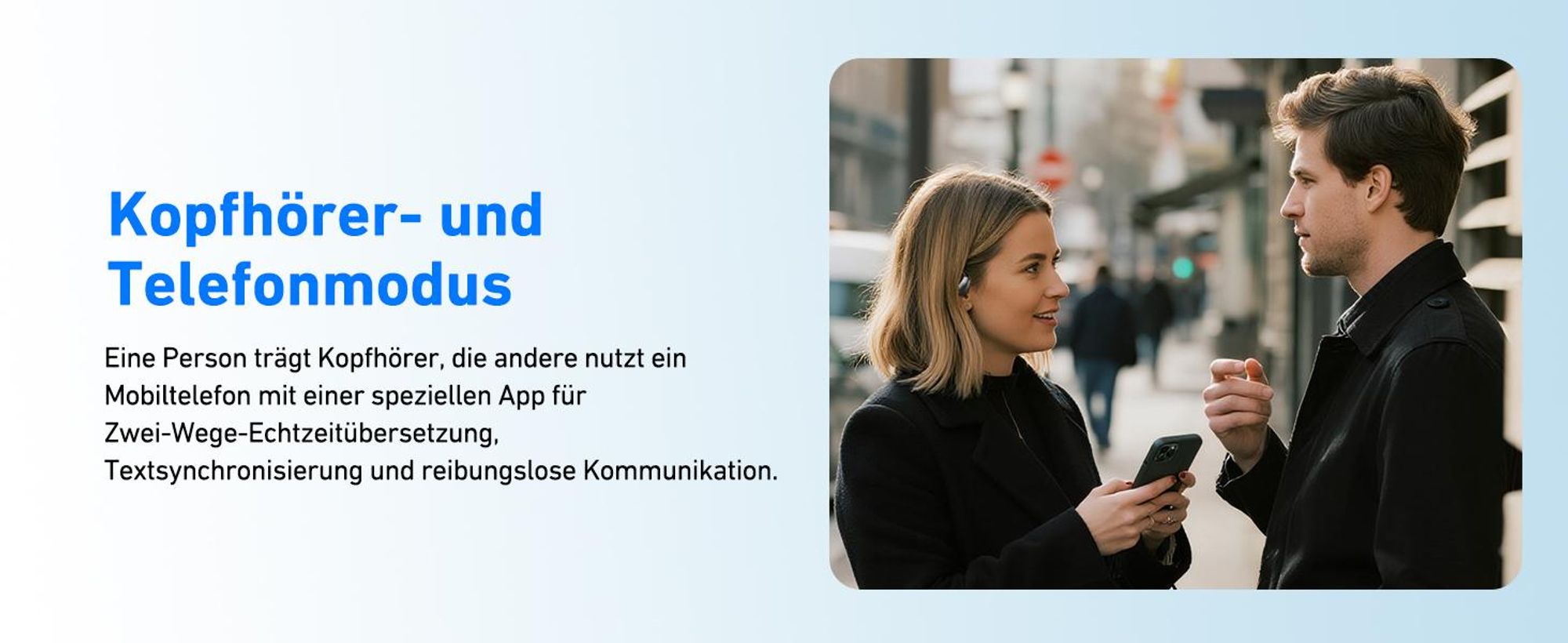 AI Übersetzer Kopfhörer, Ohrhörer mit KI-Echtzeit-Übersetzung, Bluetooth Kopfhörer, Übersetzungskopfhörer, 150 Sprachen, HiFi-Sound