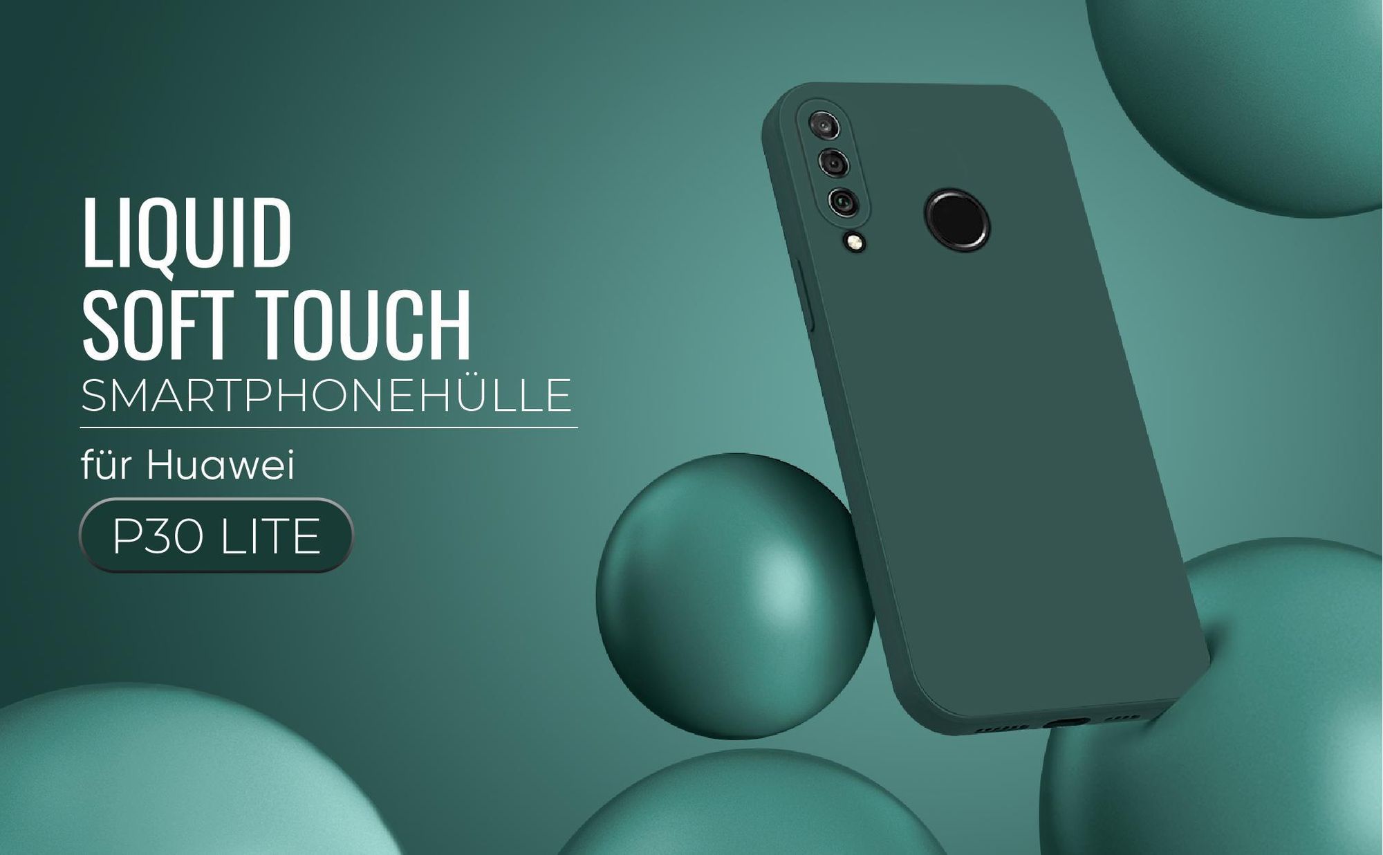 Liquid Soft Touch Smartphone Hülle in Grün für Huawei P30 Lite