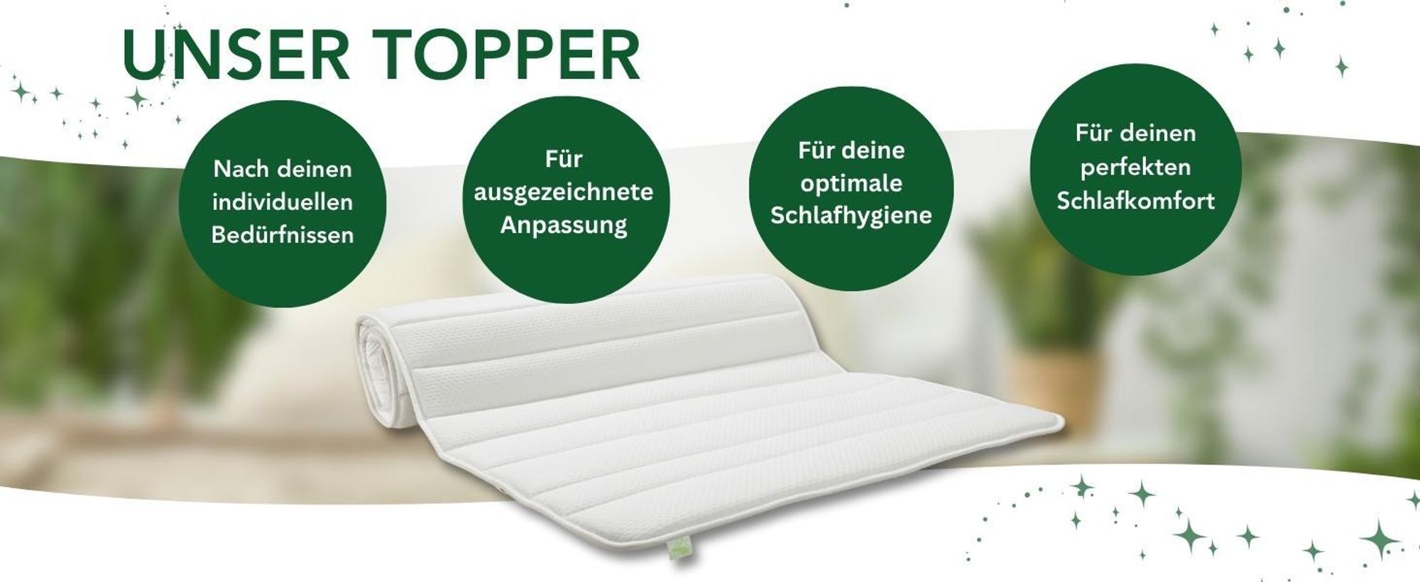 Matratzentopper 200x200 cm | Schaumkern Matratzenauflage atmungsaktiv & rutschfest | Dreamstar