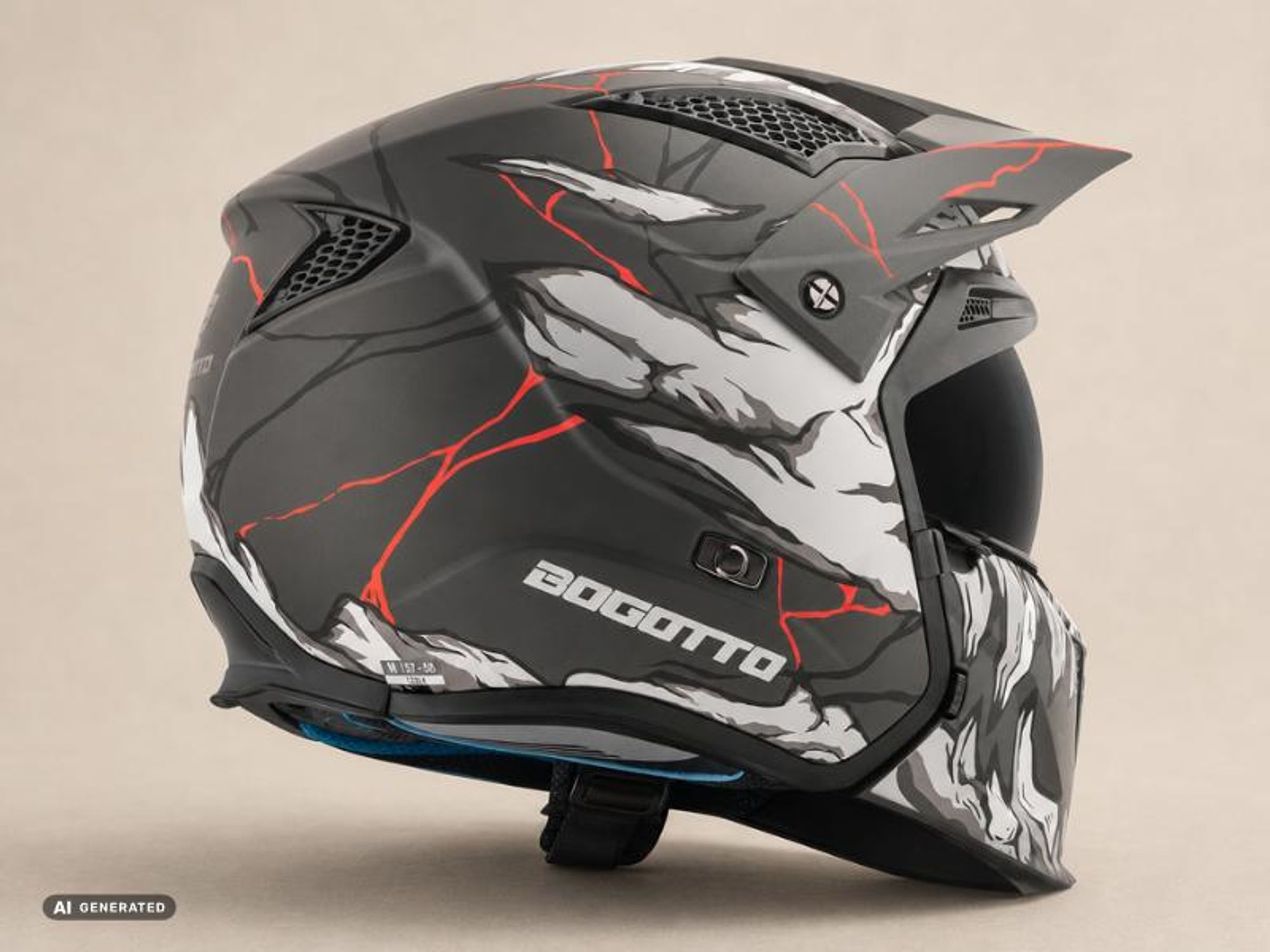 Bogotto Radic Skulash 22.06 Helm, grau/schwarz, 2XL (63/64)