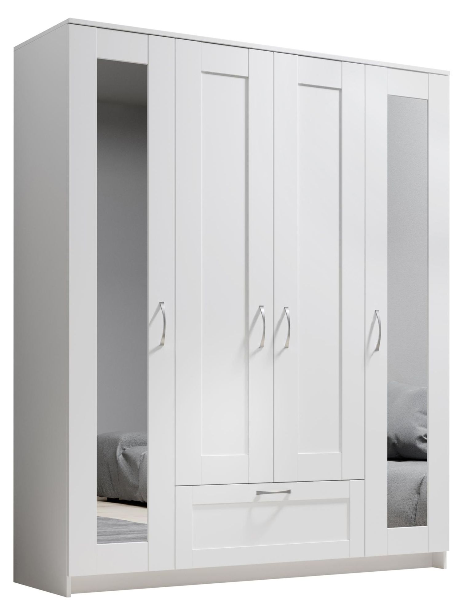 Kleiderschrank "Lepini" – Kleiderschrank mit Spiegeltüren und praktischer Schublade