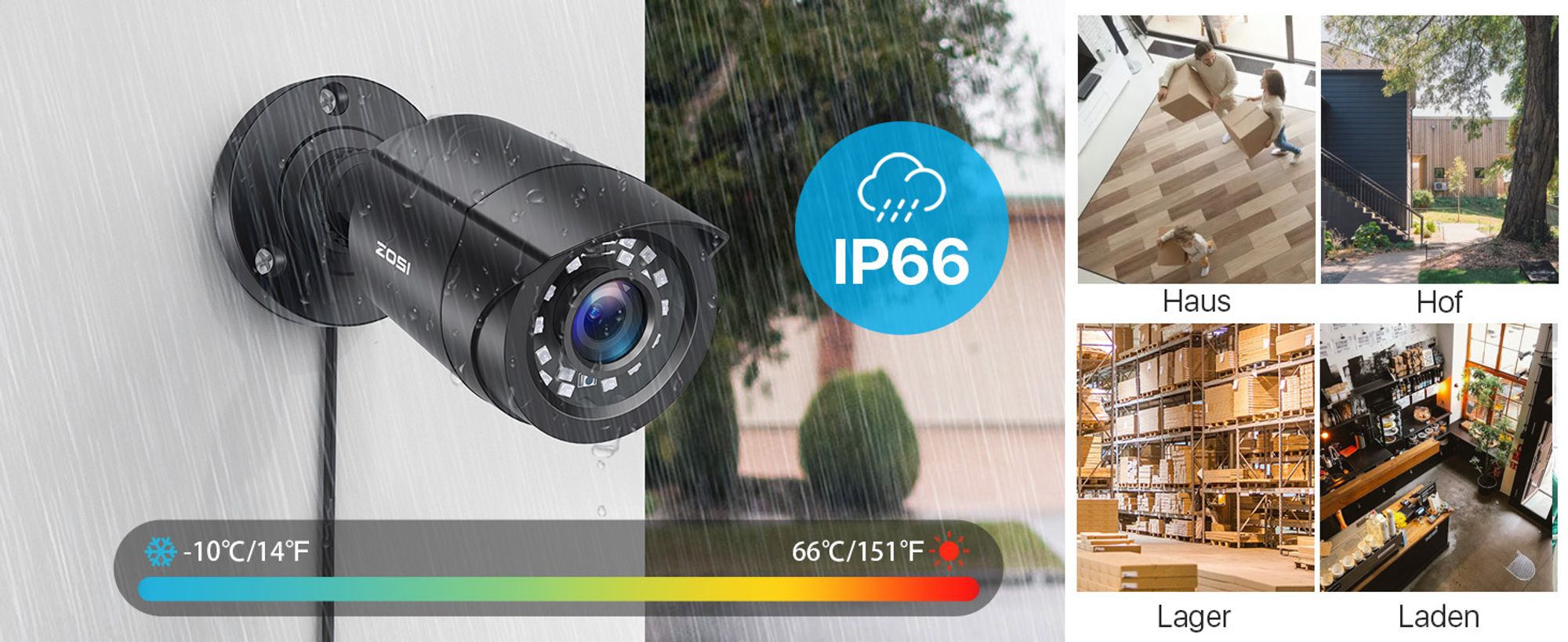 ZOSI 8CH 1080P HDMI DVR Recorder mit 8x 2.0MP Outdoor Überwachungskameras