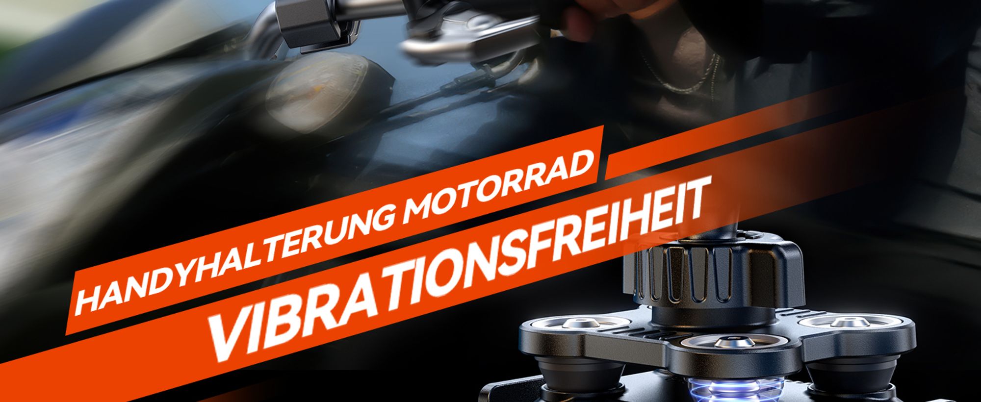 Handyhalterung Fahrrad & Motorrad – [Upgrade 4-Punkt Vibrationsgedämpft] Smartphone Halterung Fahrradlenker, Handyhalterung Motorrad Anti-Vibration
