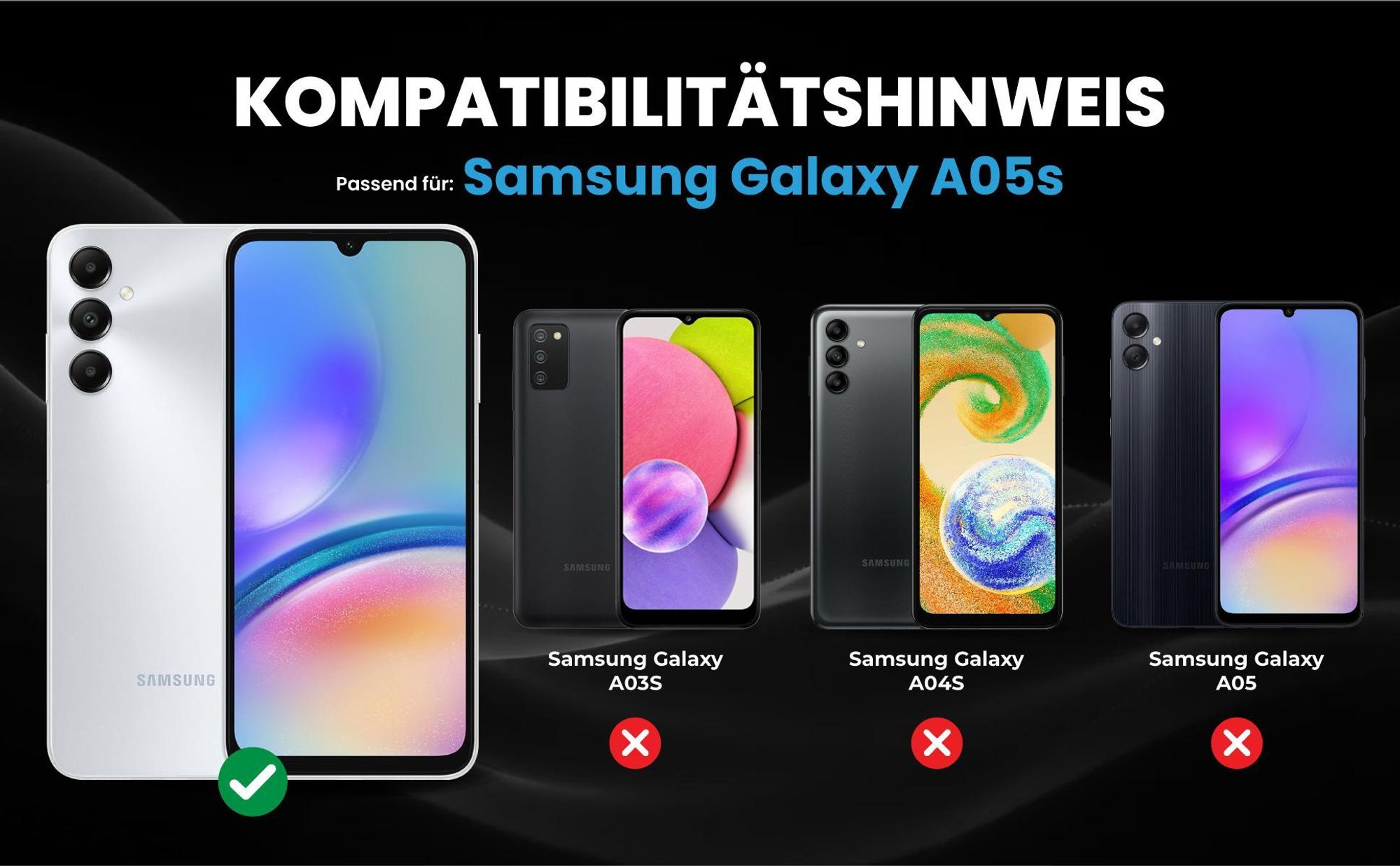Kompatibilitätshinweise Hülle für Samsung Galaxy A05s
