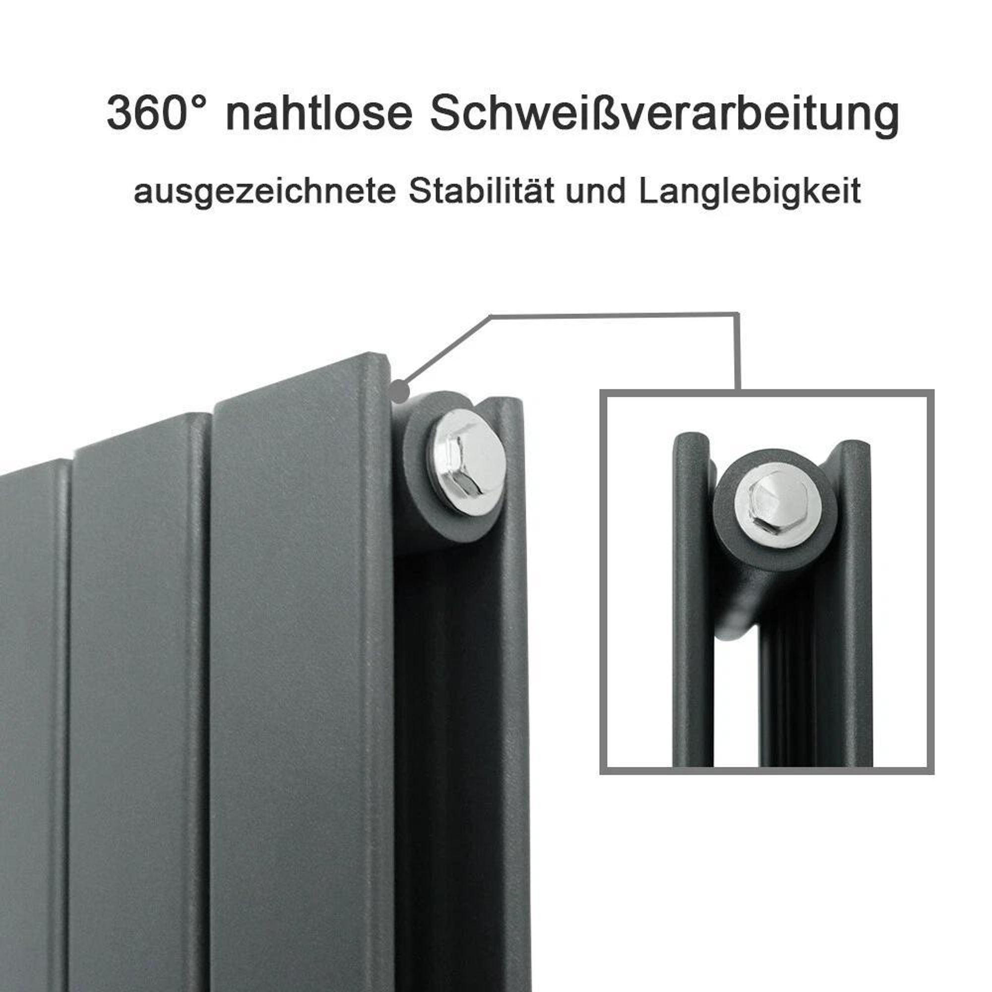 Design Heizkörper Flach 1800 x 526 mm Weiß Doppellagig Vertikal Paneelheizkörper Mittelanschluss Radiator Heizung für Wohnzimmer 1922W