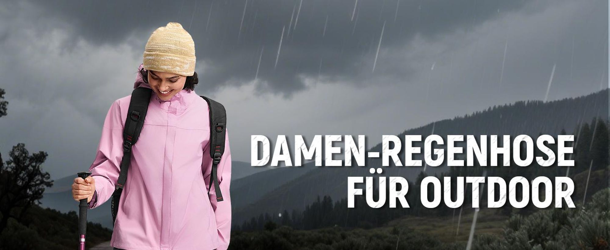 BUBW – Damen Outdoor Regenhose – wasserdicht & winddicht – leicht & packbar – mit reflektierenden Streifen – zum Wandern, Radfahren & Angeln