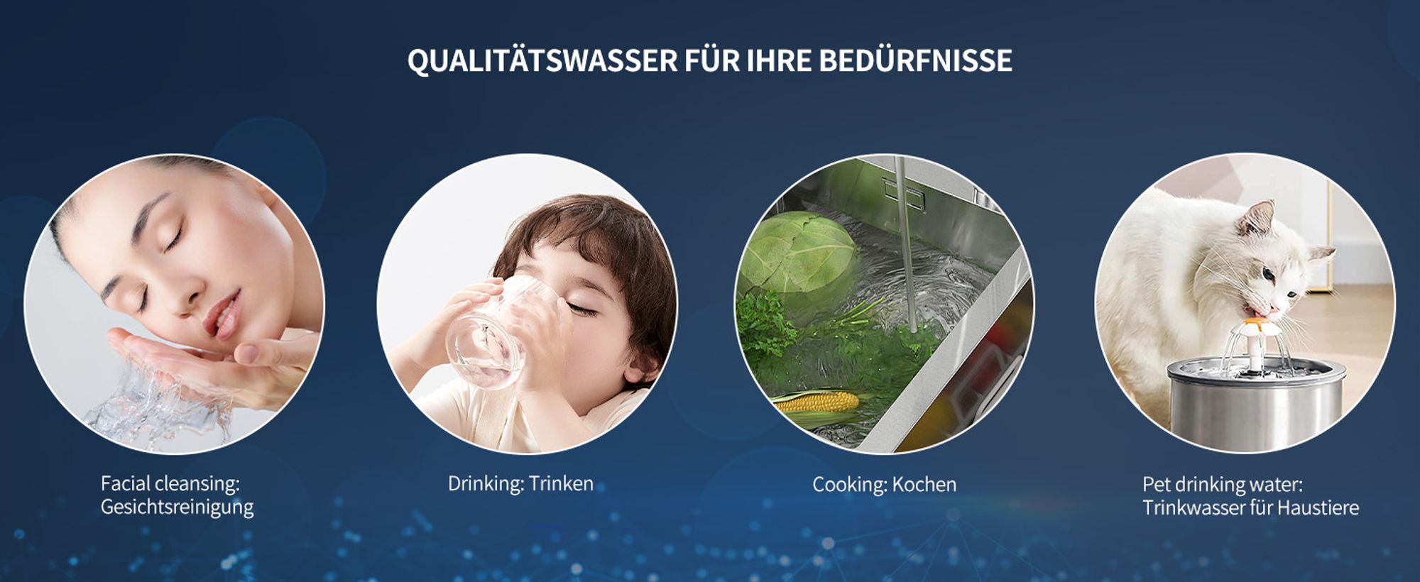 Homelody Wasserfilter für Wasserhahn, Desinfektion mit Blaulicht,Geruchsfreies Trinkwasser, Entfernt, Schwermetalle Geschmack,Hygienisches Trinkwasser