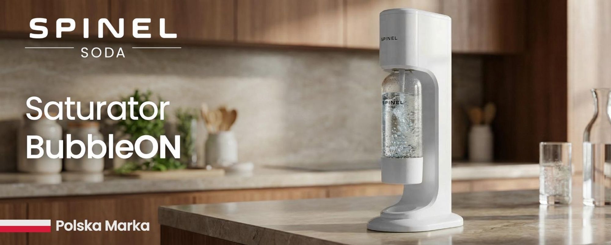 Spinel Soda BubbleON Wassersprudler Set mit Flasche CO2 Weiß