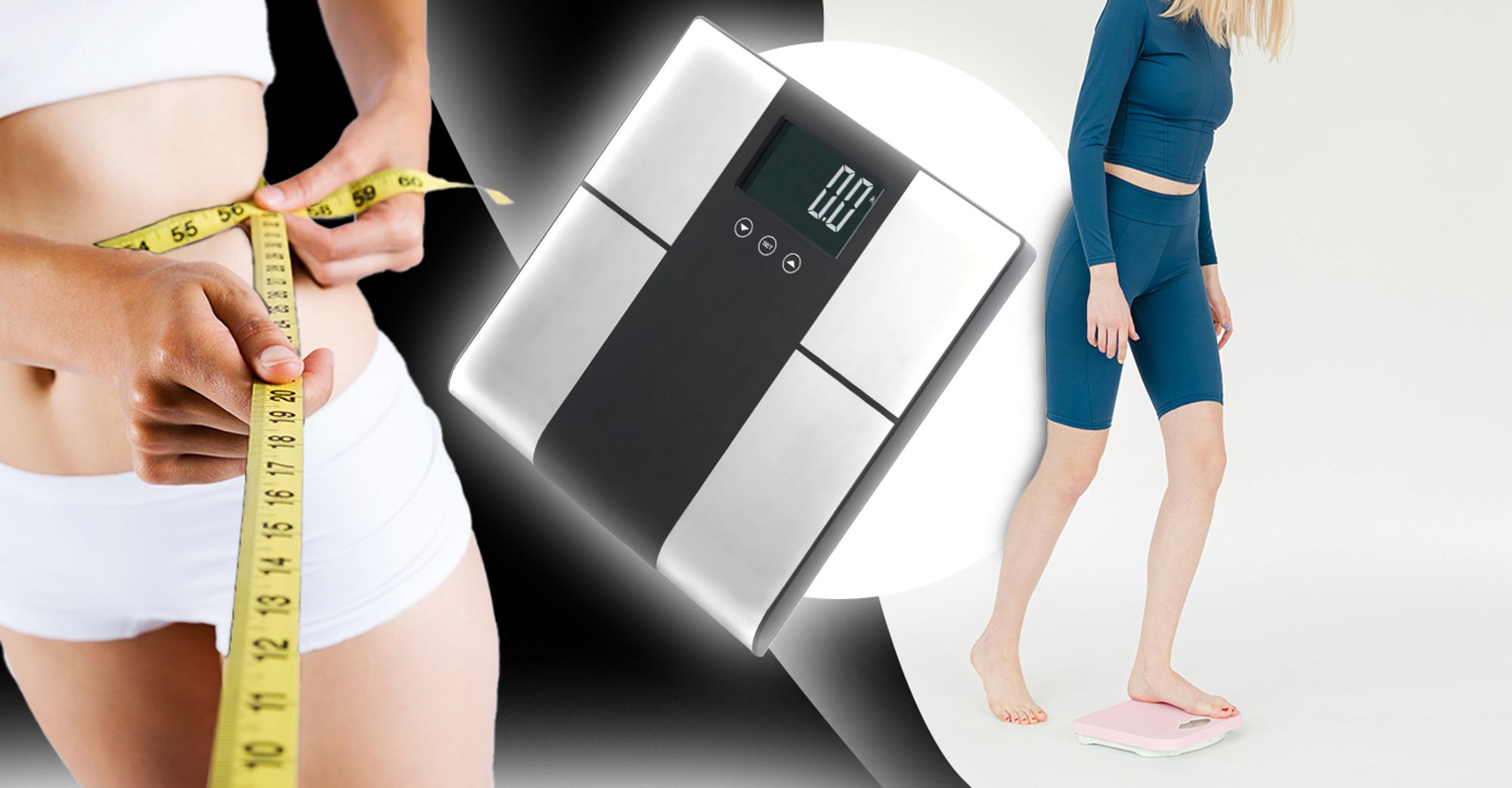 Personenwaage Digital mit BMI-Messung und automatischer Kalibrierung 225kg, Smart Diagnosewaage, Körperwaage für Körperanalysewaage Waage LCD Retoo